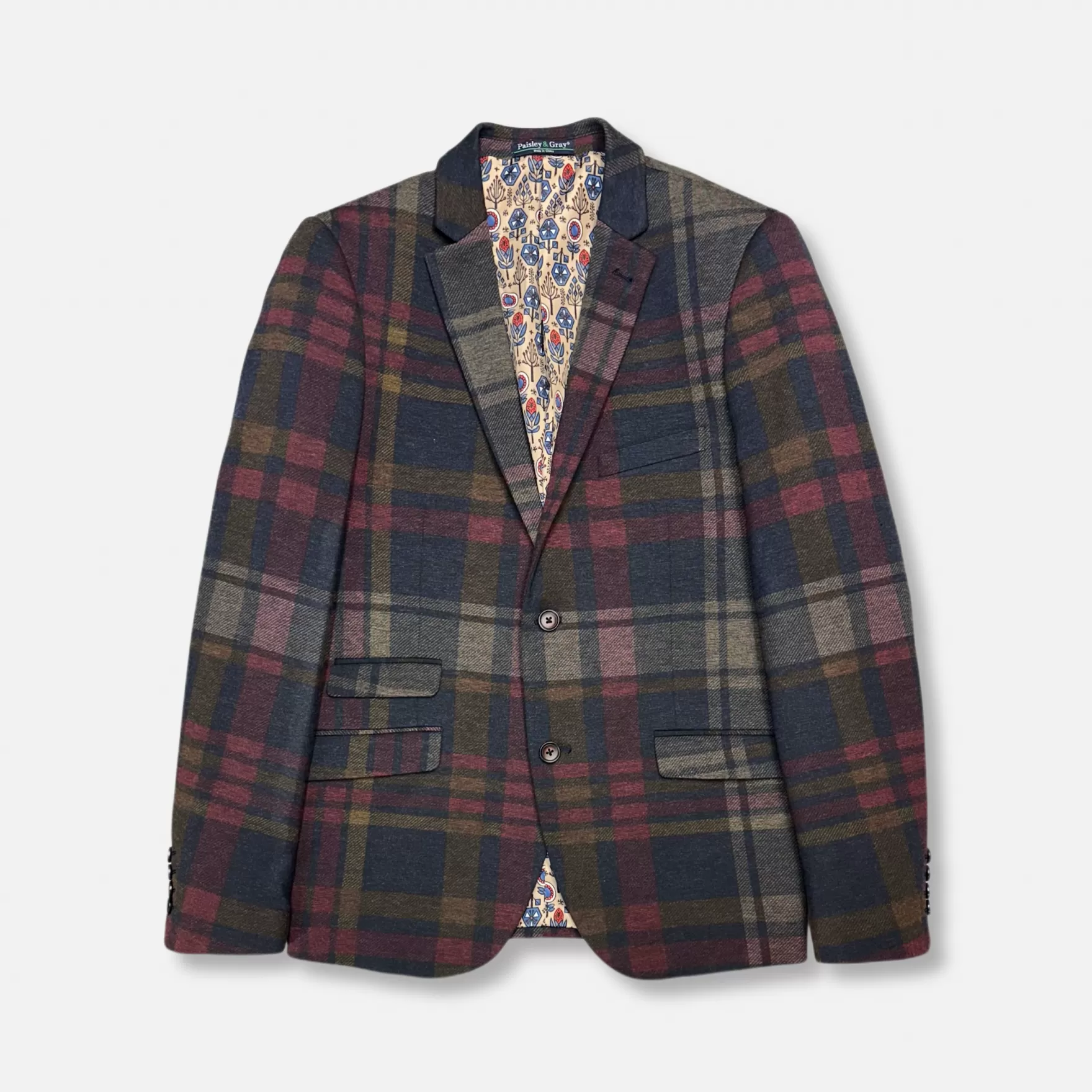 New Edition Fashion Blazers & Sportcoats-Kingsland Notch Jacket Winterberry Plaid