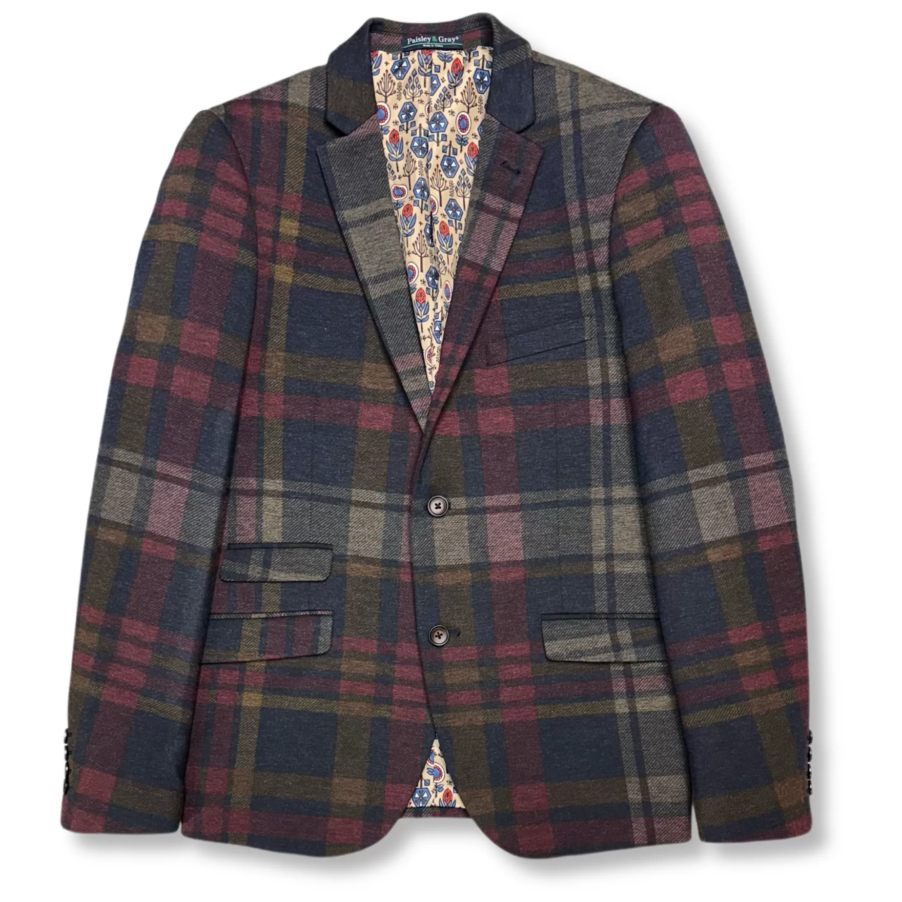 New Edition Fashion Blazers & Sportcoats-Kingsland Notch Jacket Winterberry Plaid