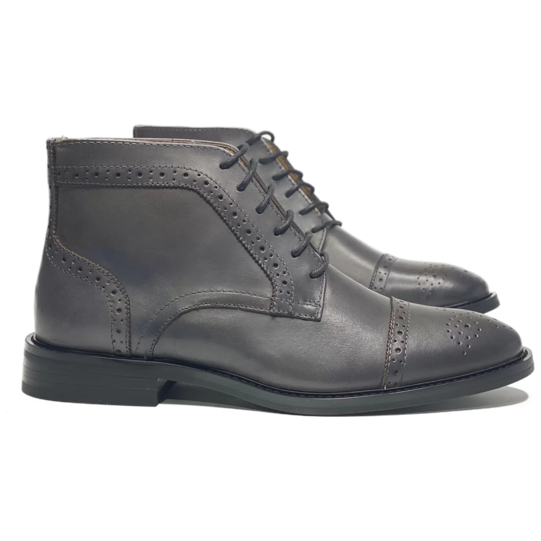 New Edition Fashion Boots | Casual Shoes-Ladle Captoe Ankle Boots Grey