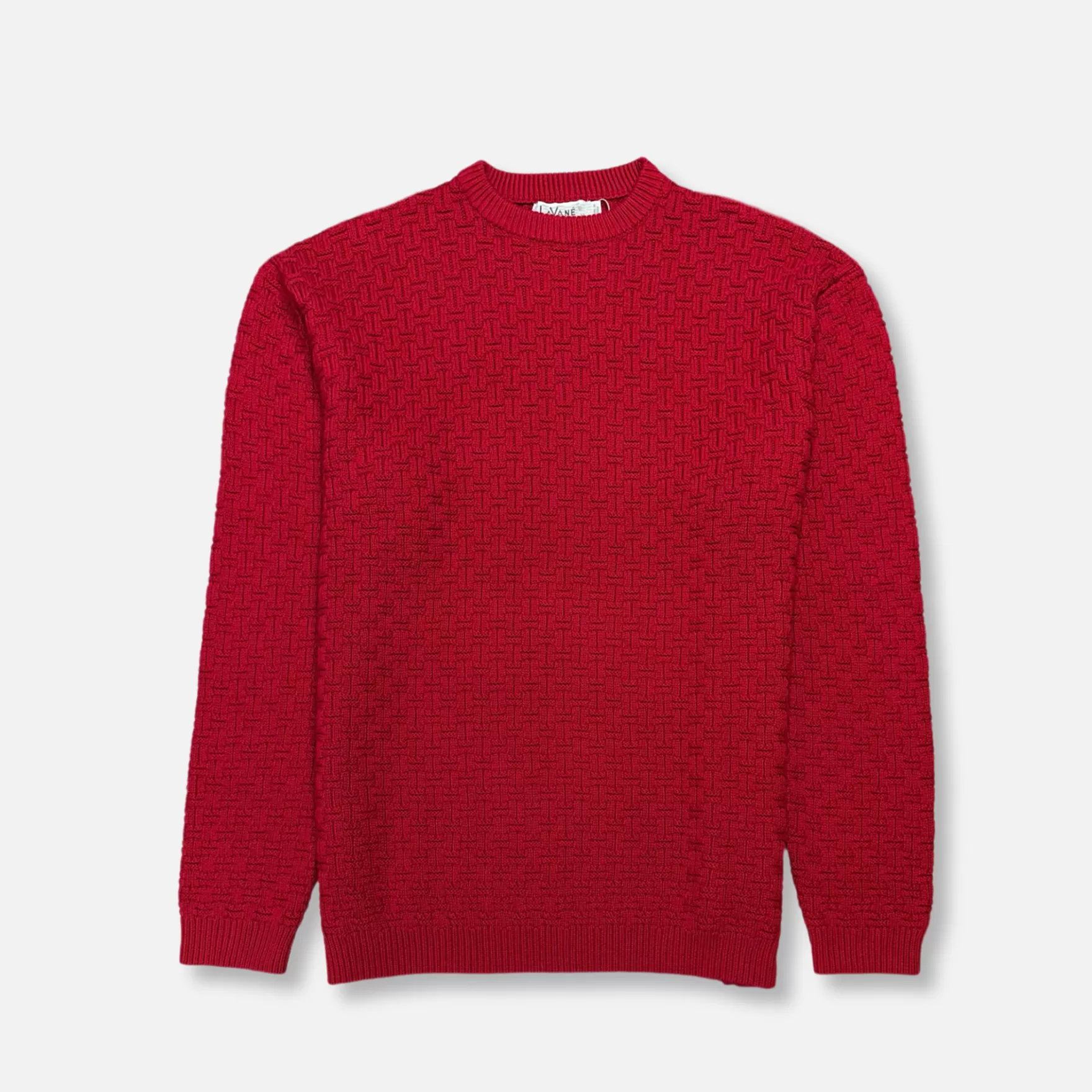 New Edition Fashion Sweaters-Larson Loose Fit Knit Crew Neck Sweater Red