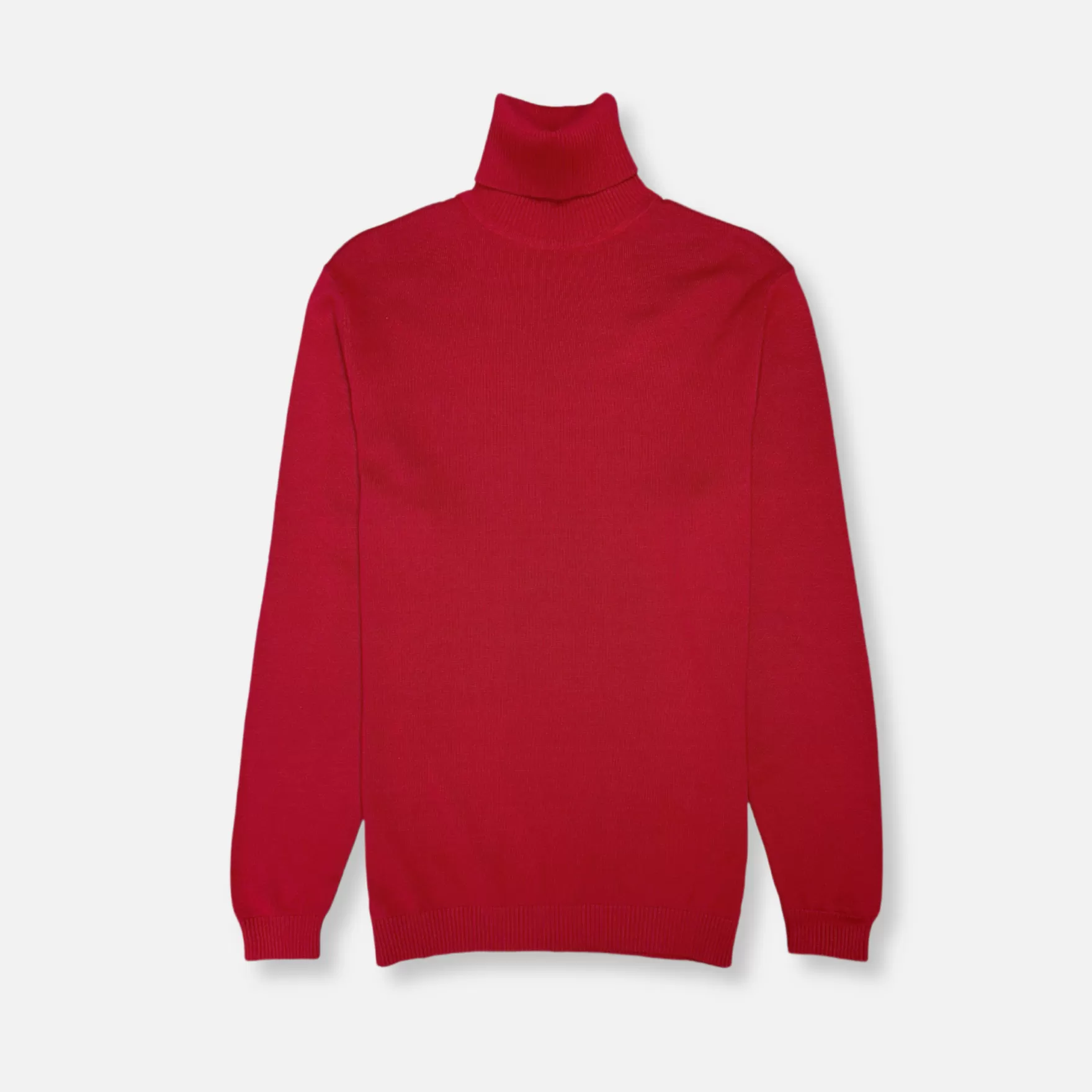 New Edition Fashion Sweaters-Lisbon Solid Turtleneck Red