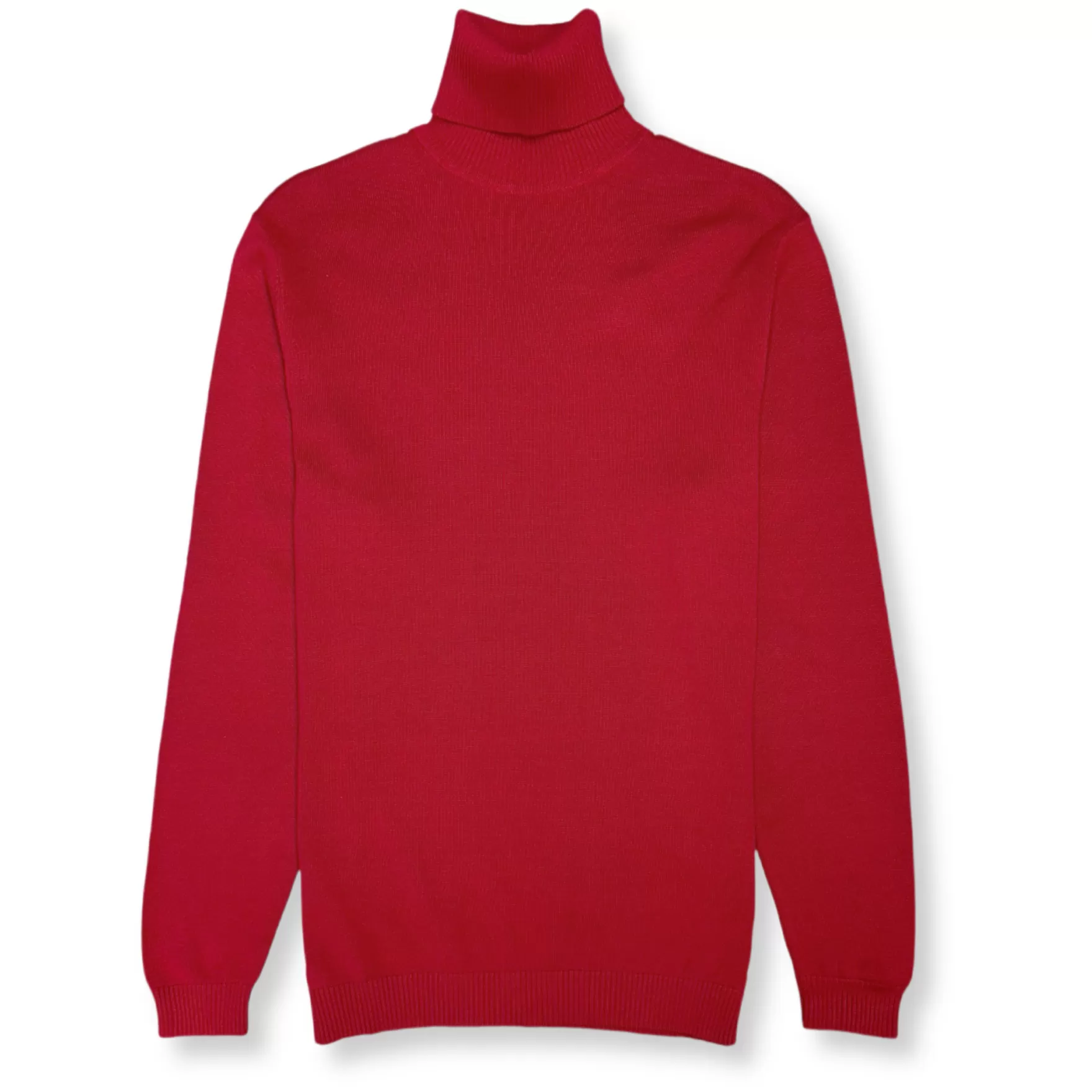 New Edition Fashion Sweaters-Lisbon Solid Turtleneck Red