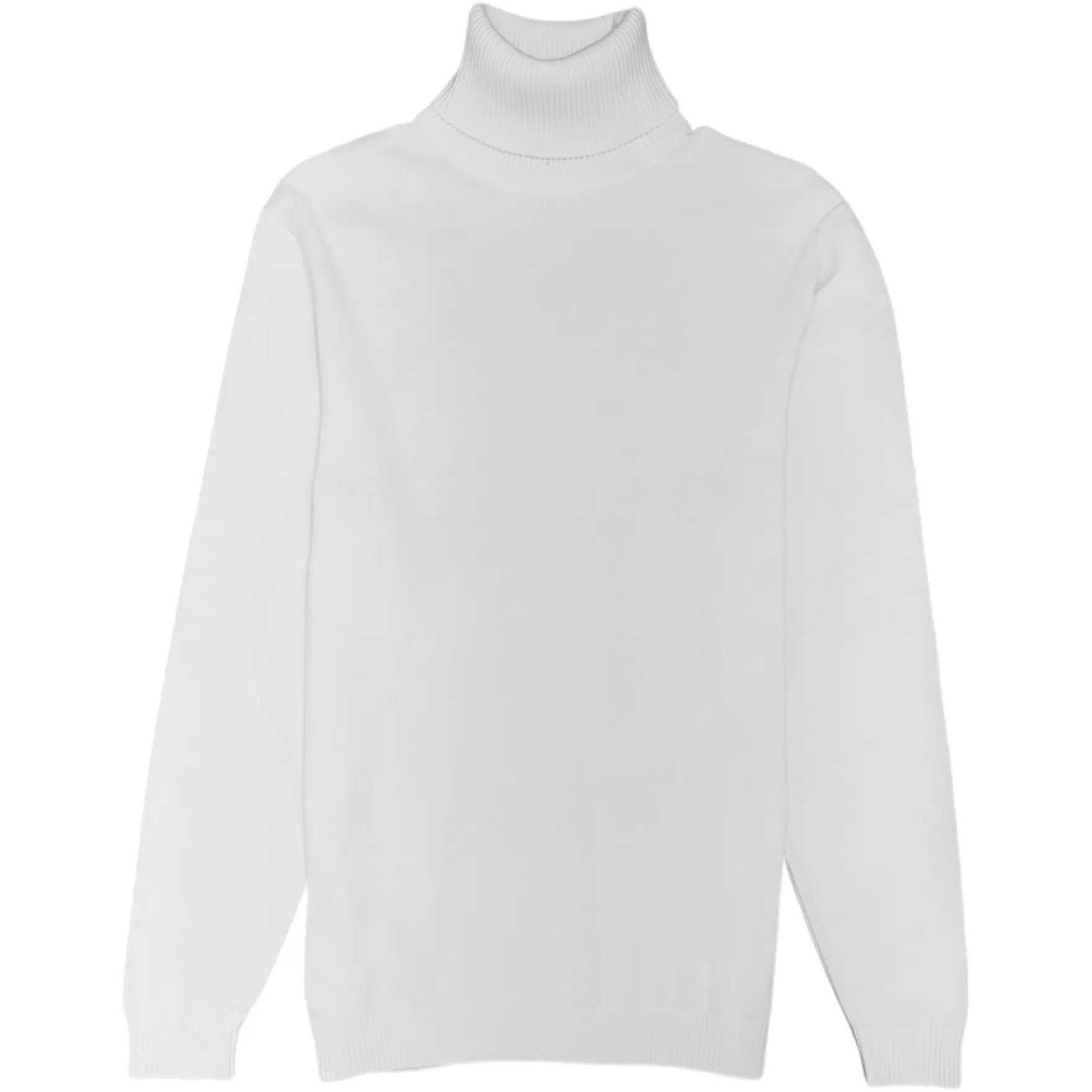 New Edition Fashion Sweaters-London Solid Turtleneck White