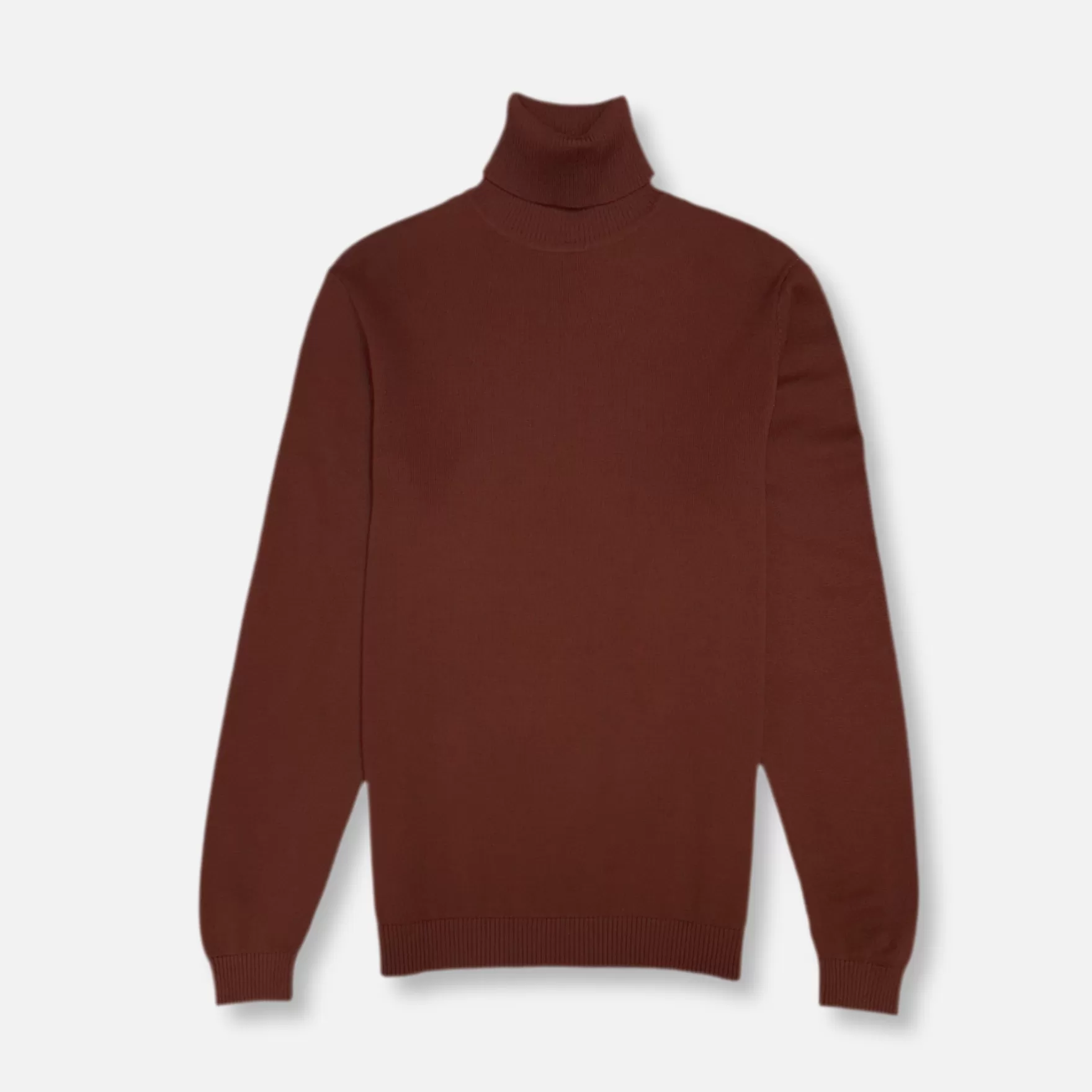 New Edition Fashion Sweaters-London Solid Turtleneck Rust