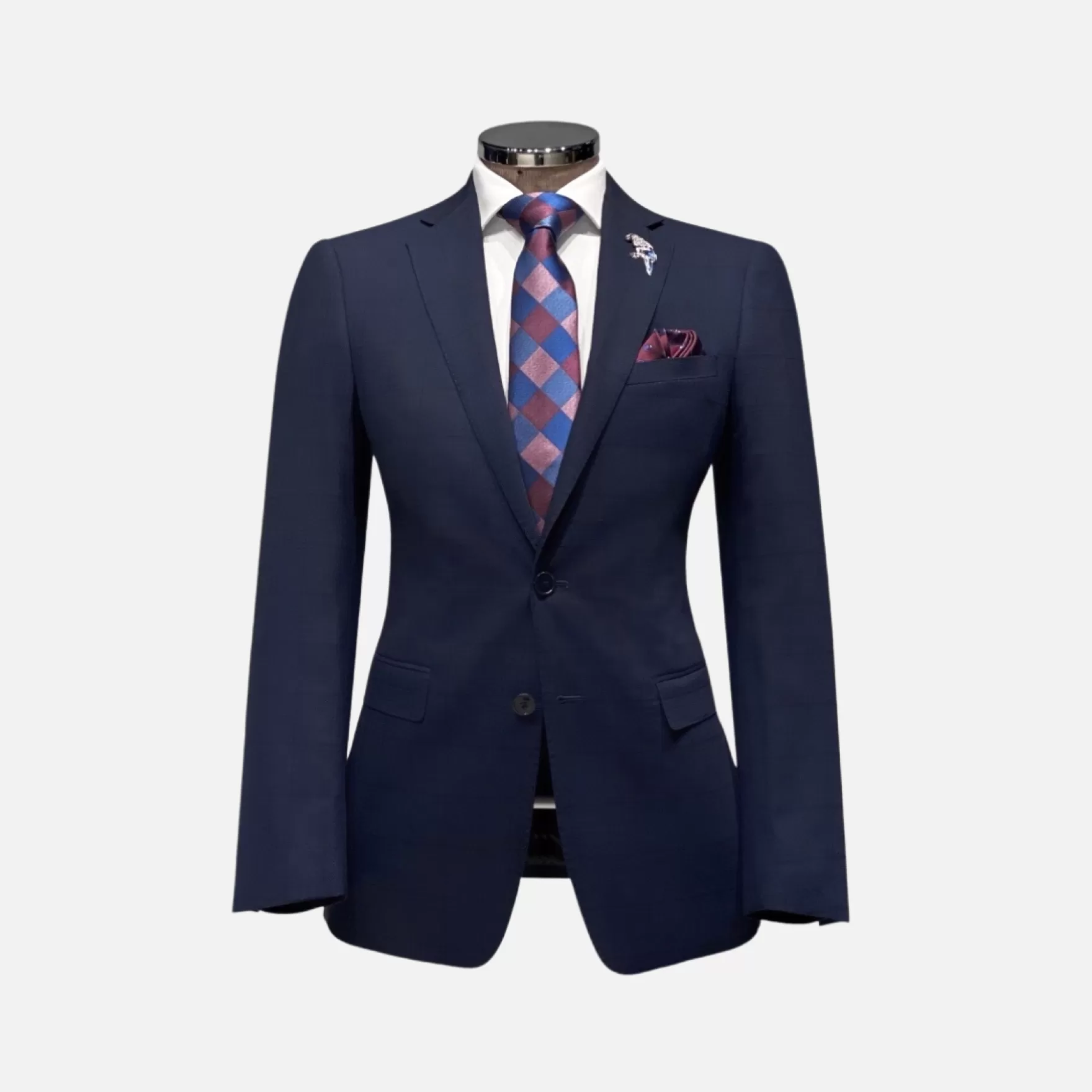 New Edition Fashion Suits-Mabry Windowpane Suit Navy