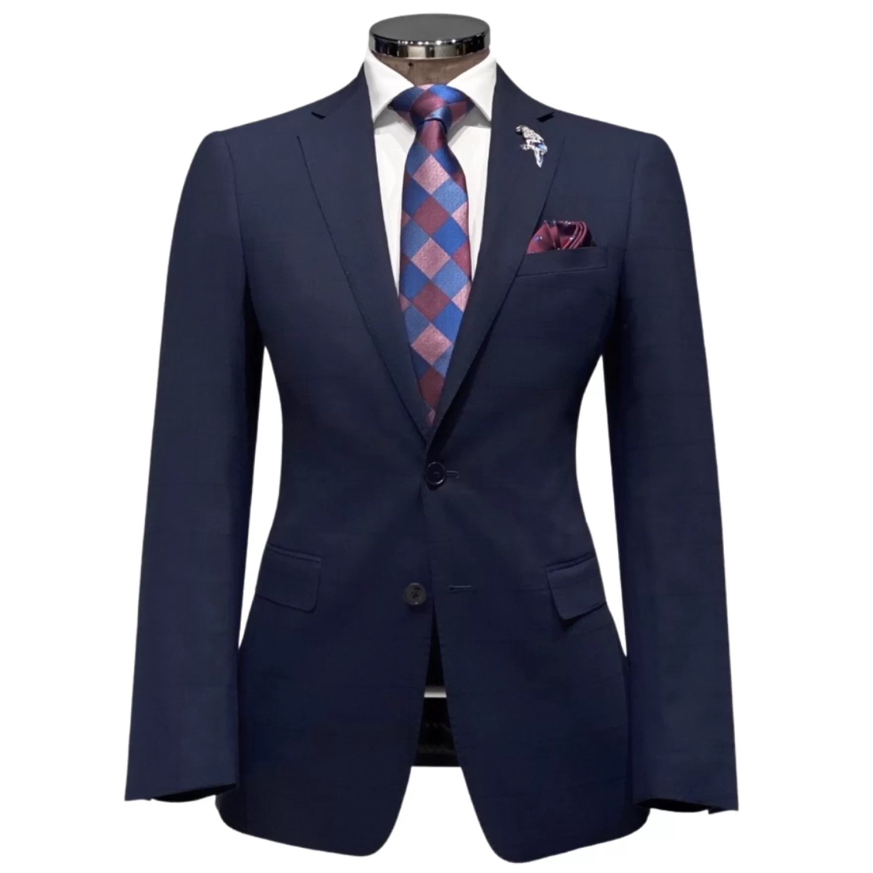 New Edition Fashion Suits-Mabry Windowpane Suit Navy