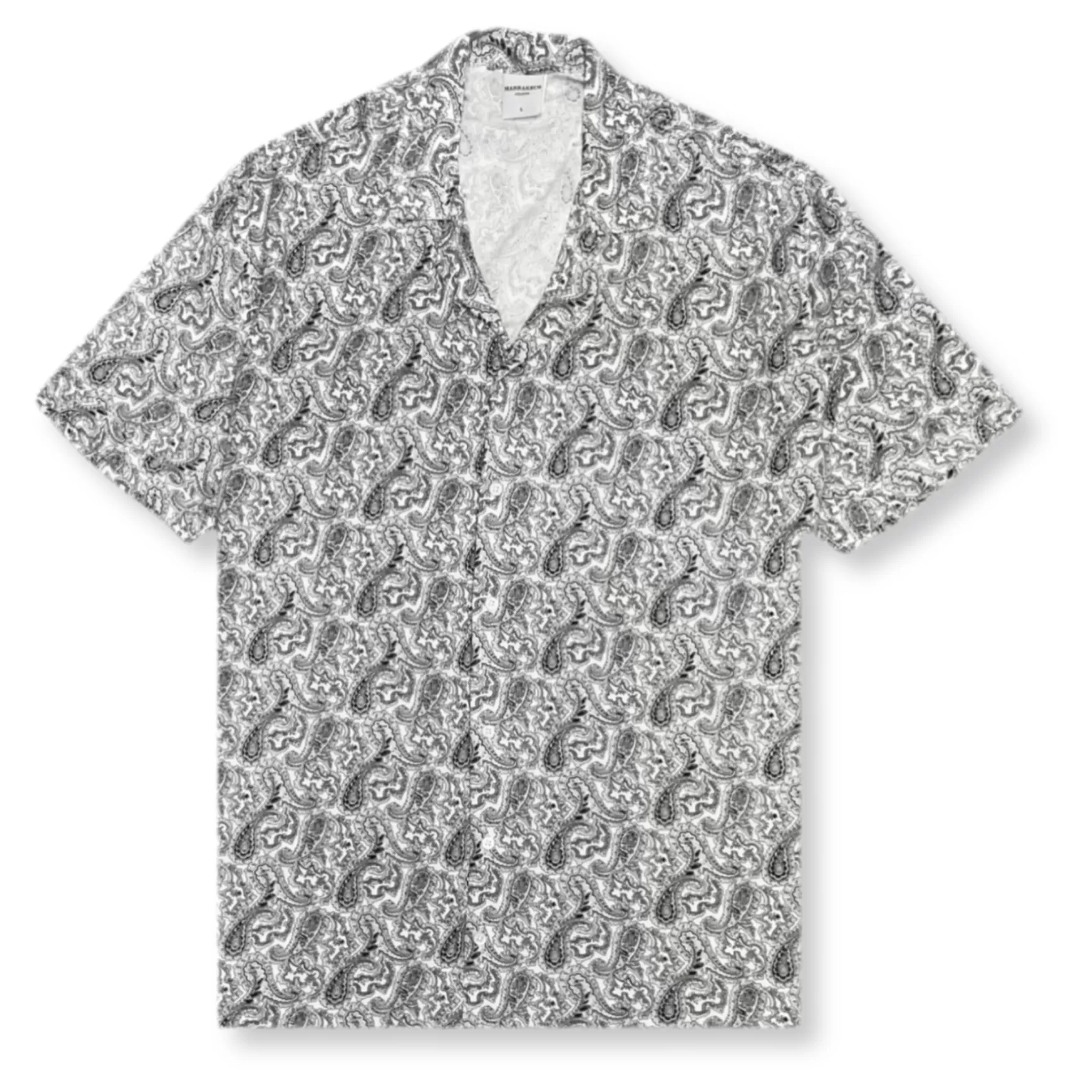 New Edition Fashion Button Downs-Macina Paisley Revere Collar Shirt White