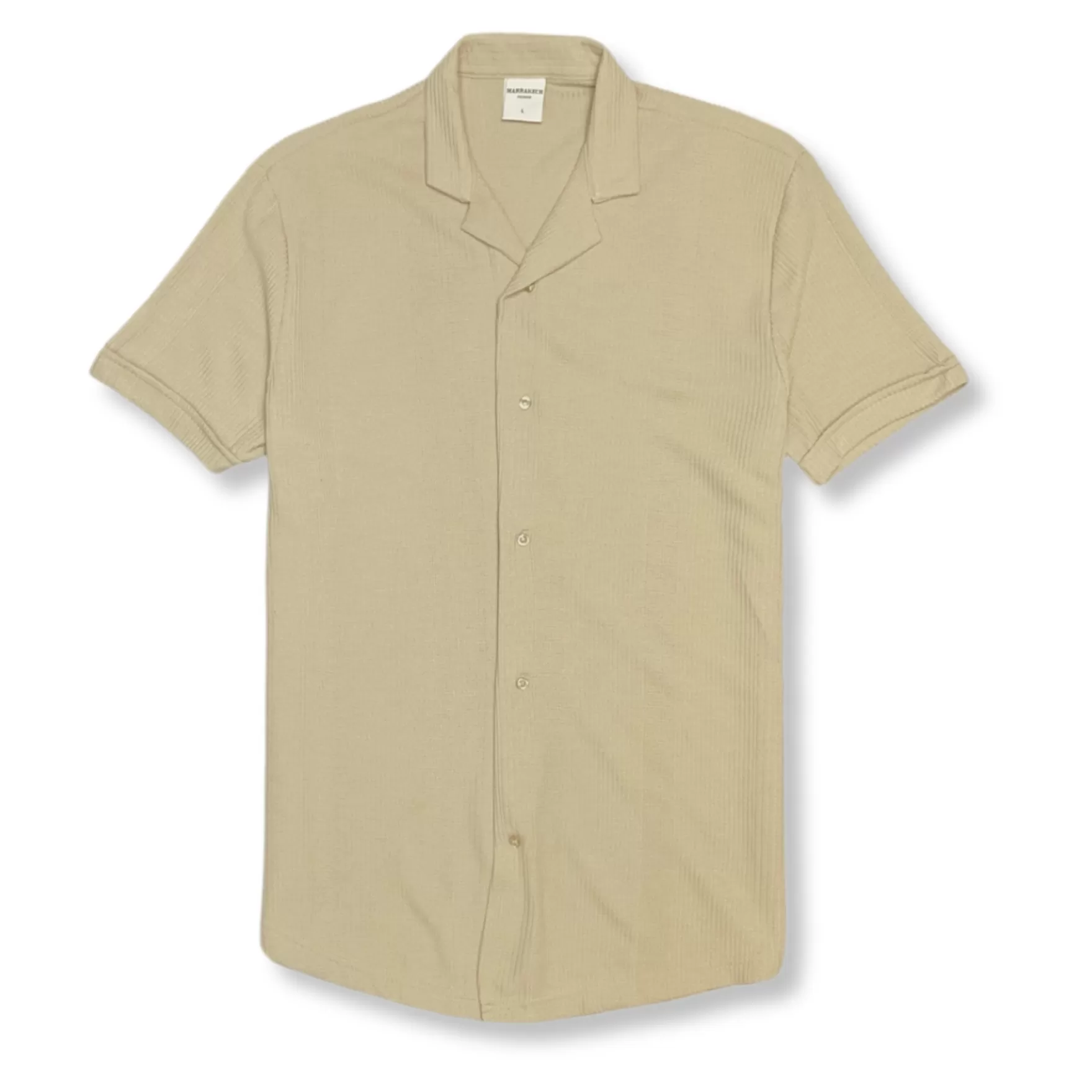 New Edition Fashion Button Downs-Madrazo Knitted Revere Collar Shirt Tan