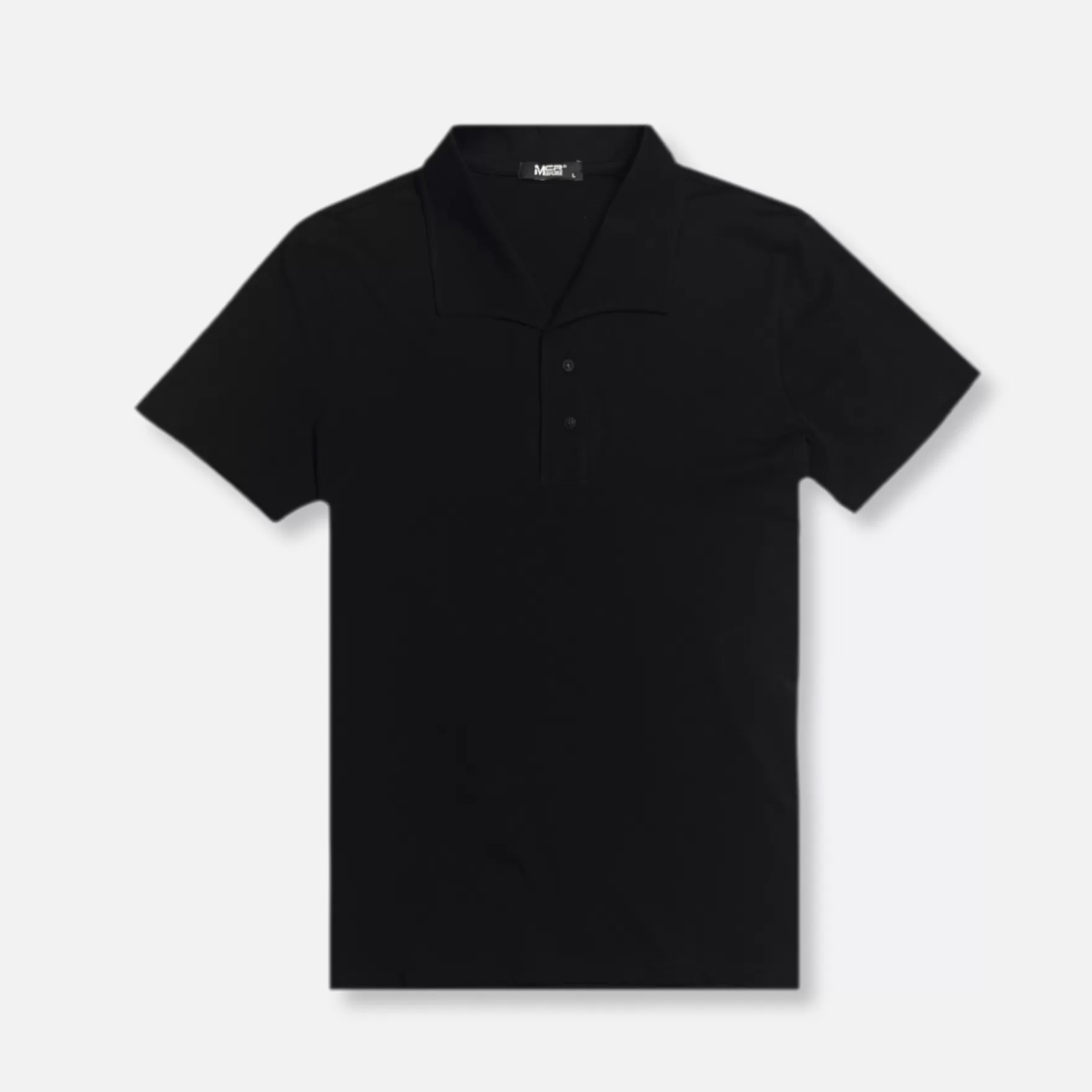 New Edition Fashion Polos-Magnoli Wide Collar Polo Shirt Black