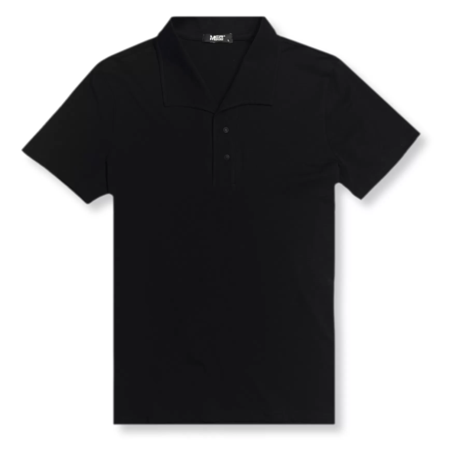 New Edition Fashion Polos-Magnoli Wide Collar Polo Shirt Black