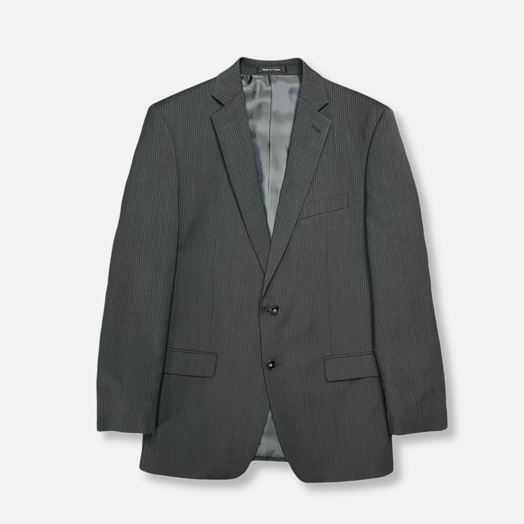 New Edition Fashion Suits-Malik Pinstriped Suit Grey