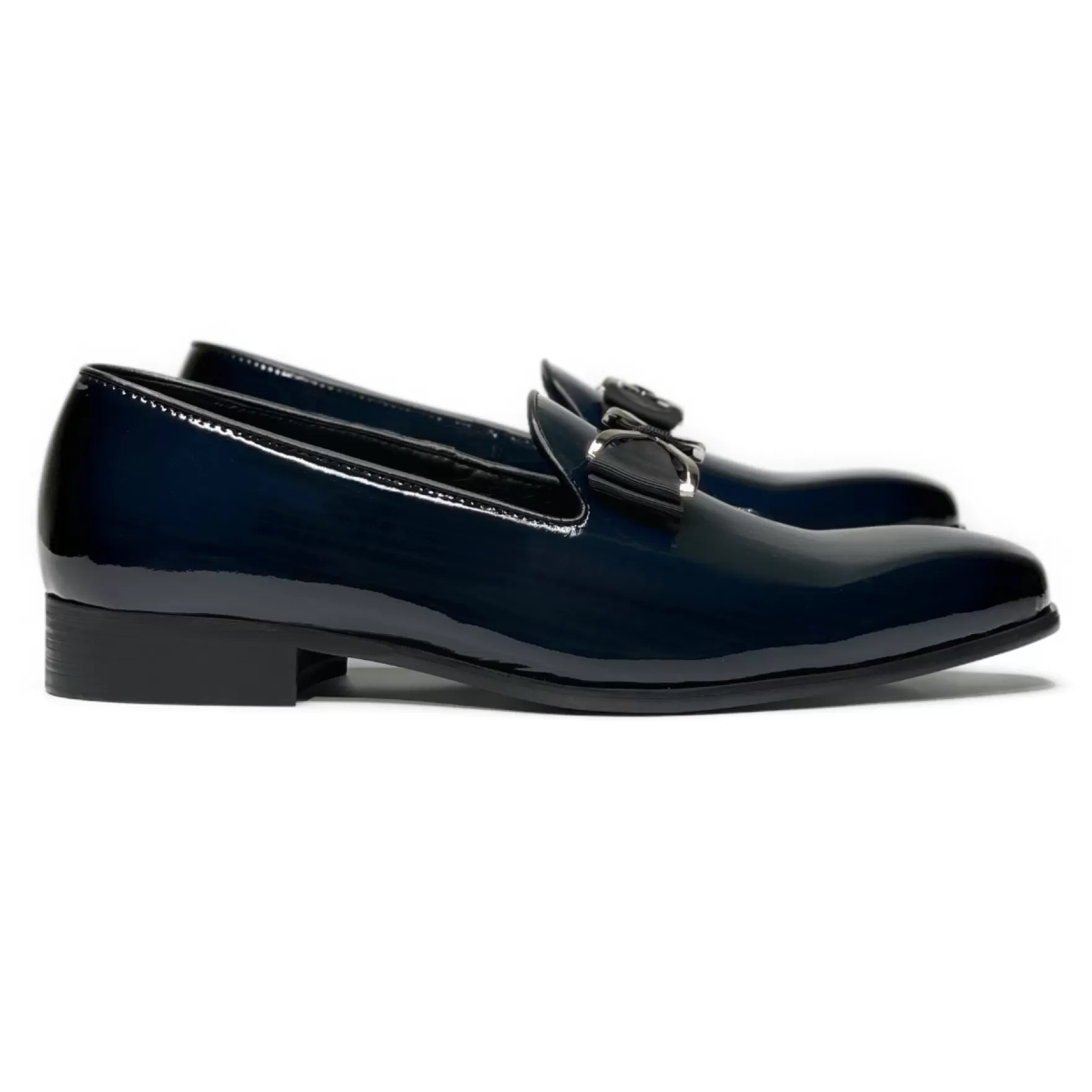 New Edition Fashion Formal Shoes | Loafers & Slip Ons-Maxwell Slip On Bow Dress Shoes Navy