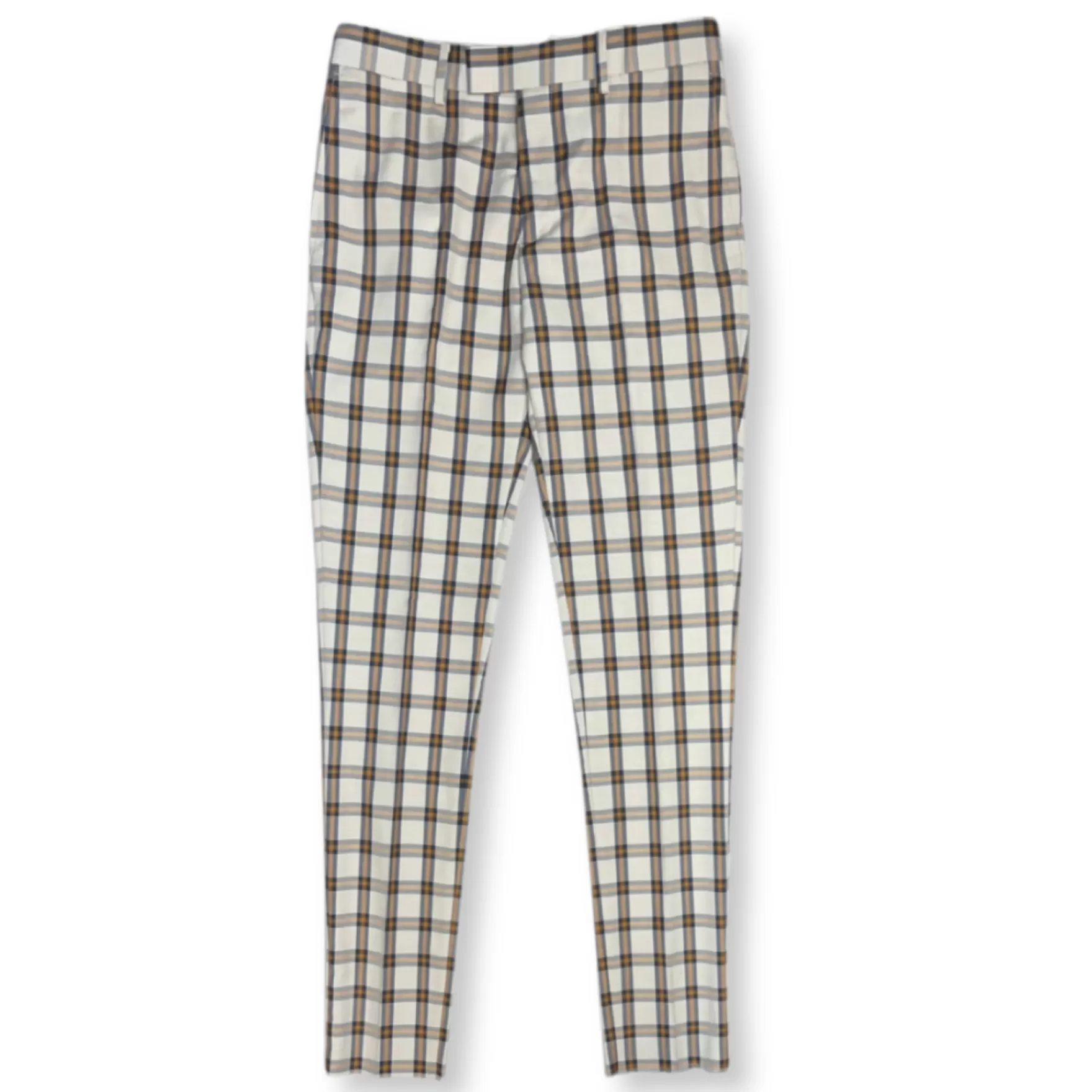 New Edition Fashion Pants-Pheonix Slim Fit Plaid Pants Stone