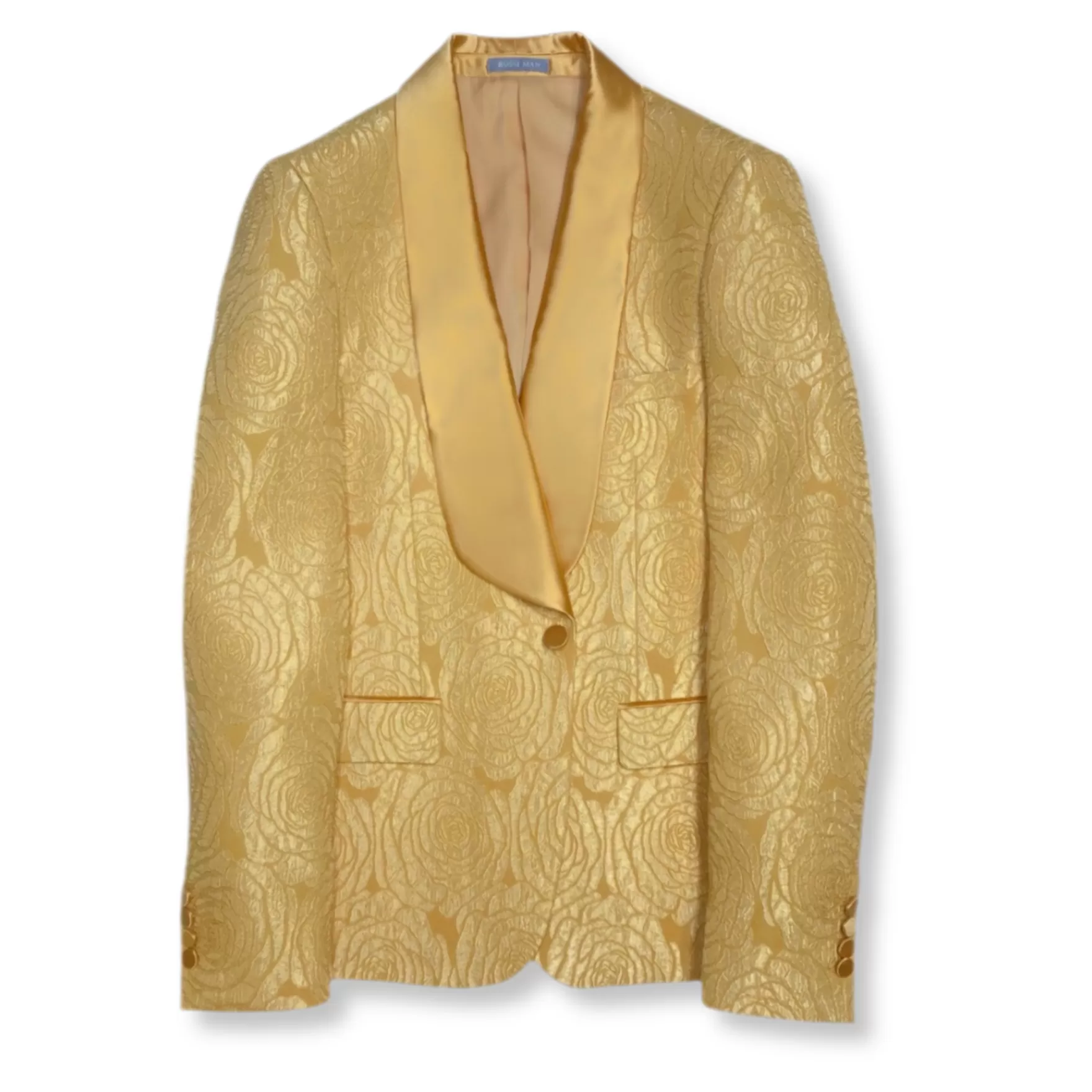 New Edition Fashion Suits-Radburne Shawl Collar Jacquard Tuxedo Gold