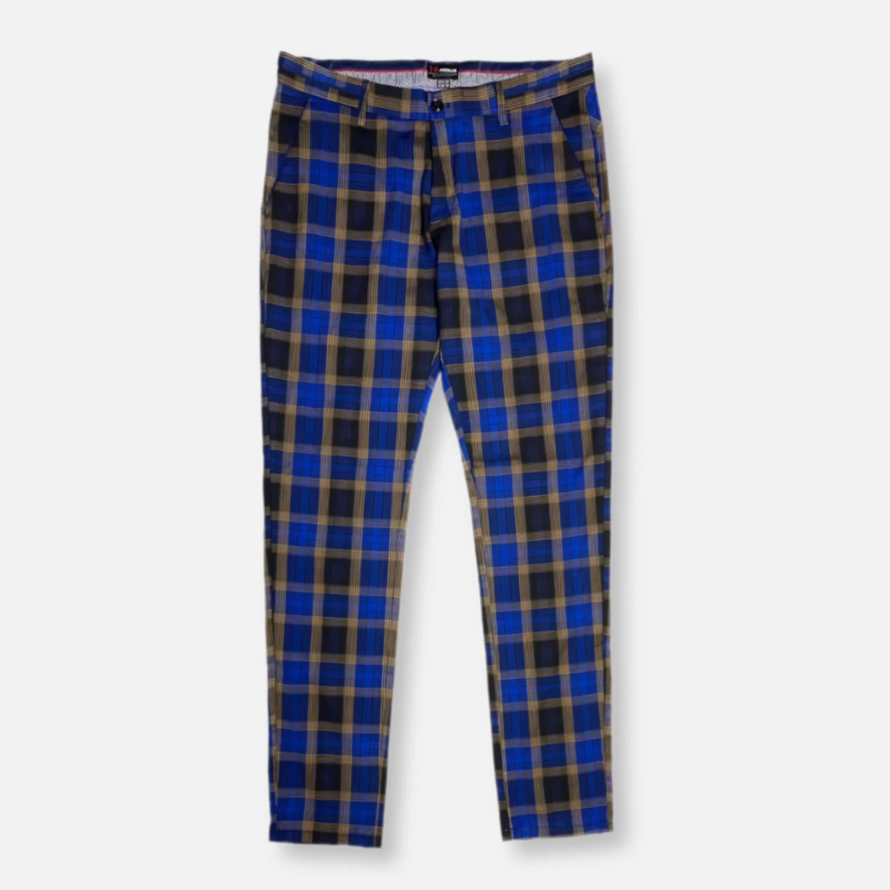 New Edition Fashion Pants | Dress Pants-Reno Slim Fit Plaid Pants Royal