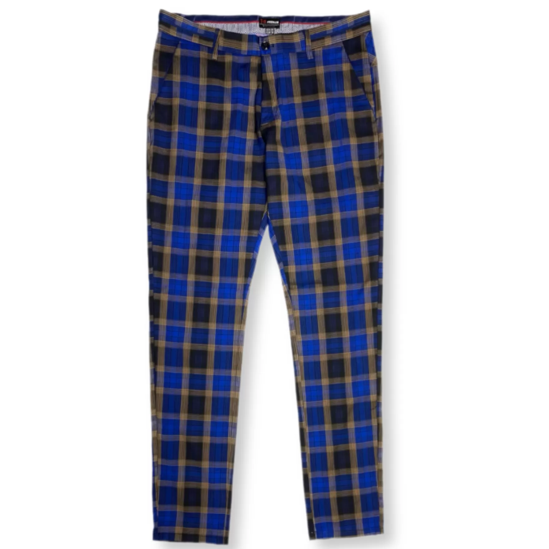 New Edition Fashion Pants | Dress Pants-Reno Slim Fit Plaid Pants Royal