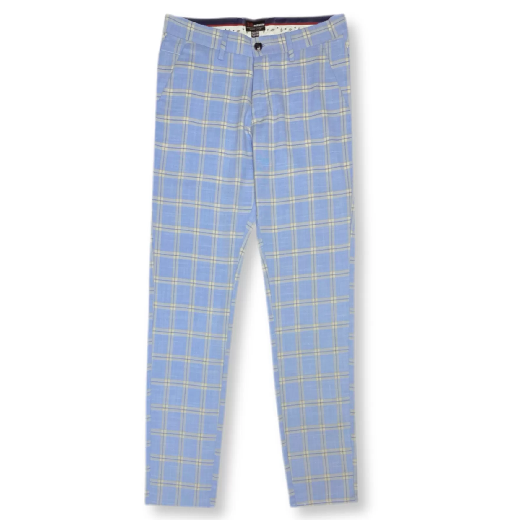 New Edition Fashion Pants | Dress Pants-Ricardo Slim Fit Plaid Pants Blue