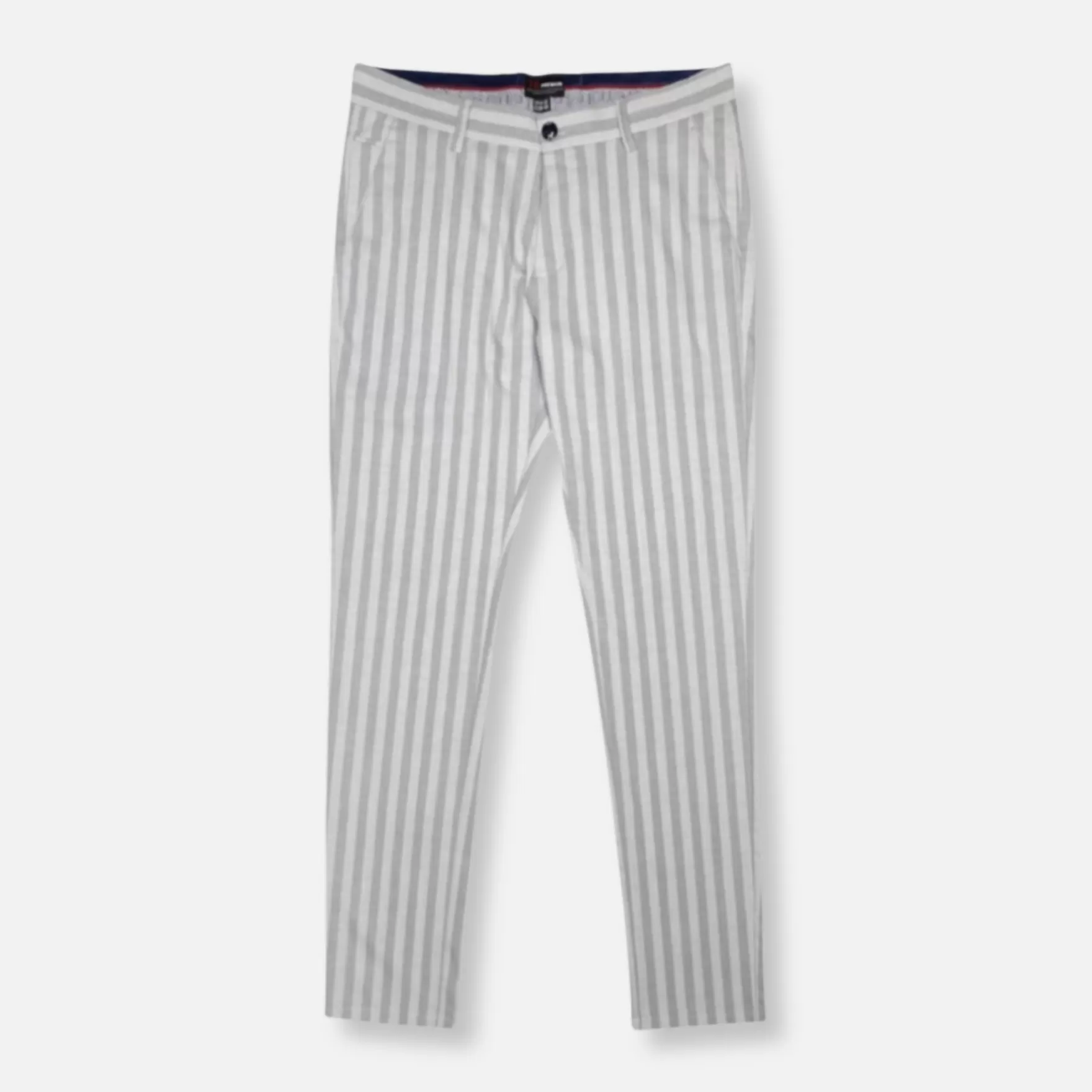 New Edition Fashion Pants | Dress Pants-Ricky Slim Fit Striped Pants Grey