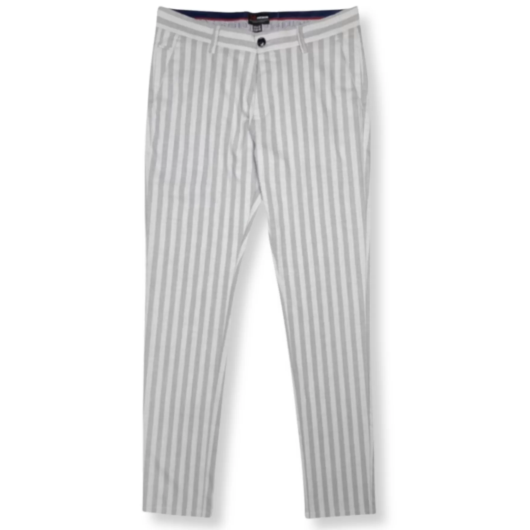 New Edition Fashion Pants | Dress Pants-Ricky Slim Fit Striped Pants Grey