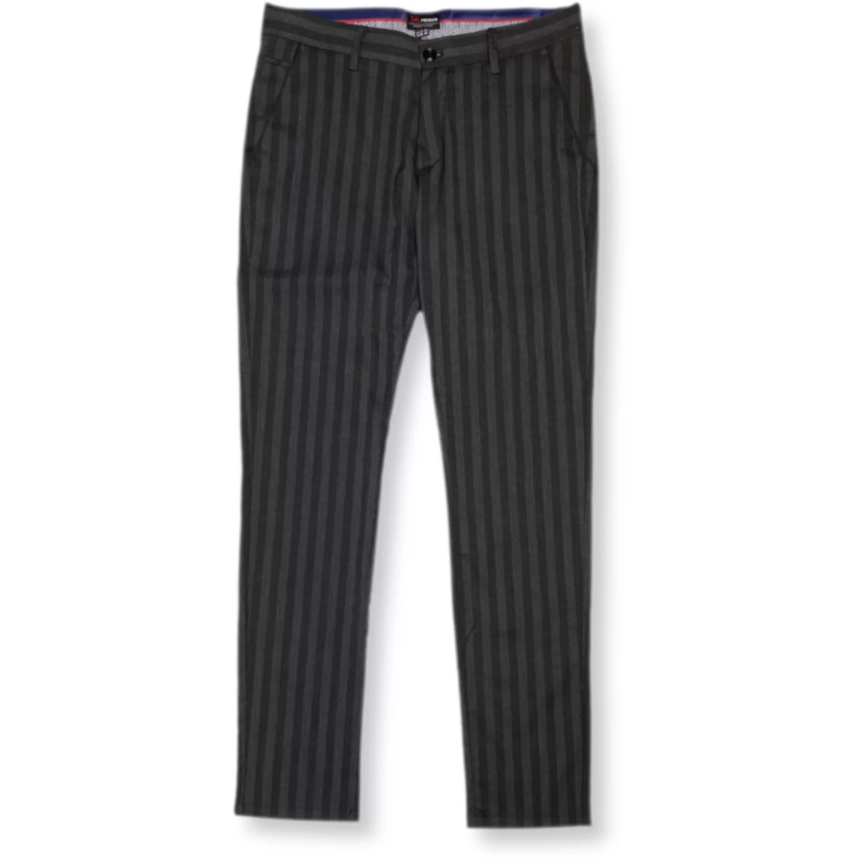 New Edition Fashion Pants | Dress Pants-Ricky Slim Fit Striped Pants Charcoal