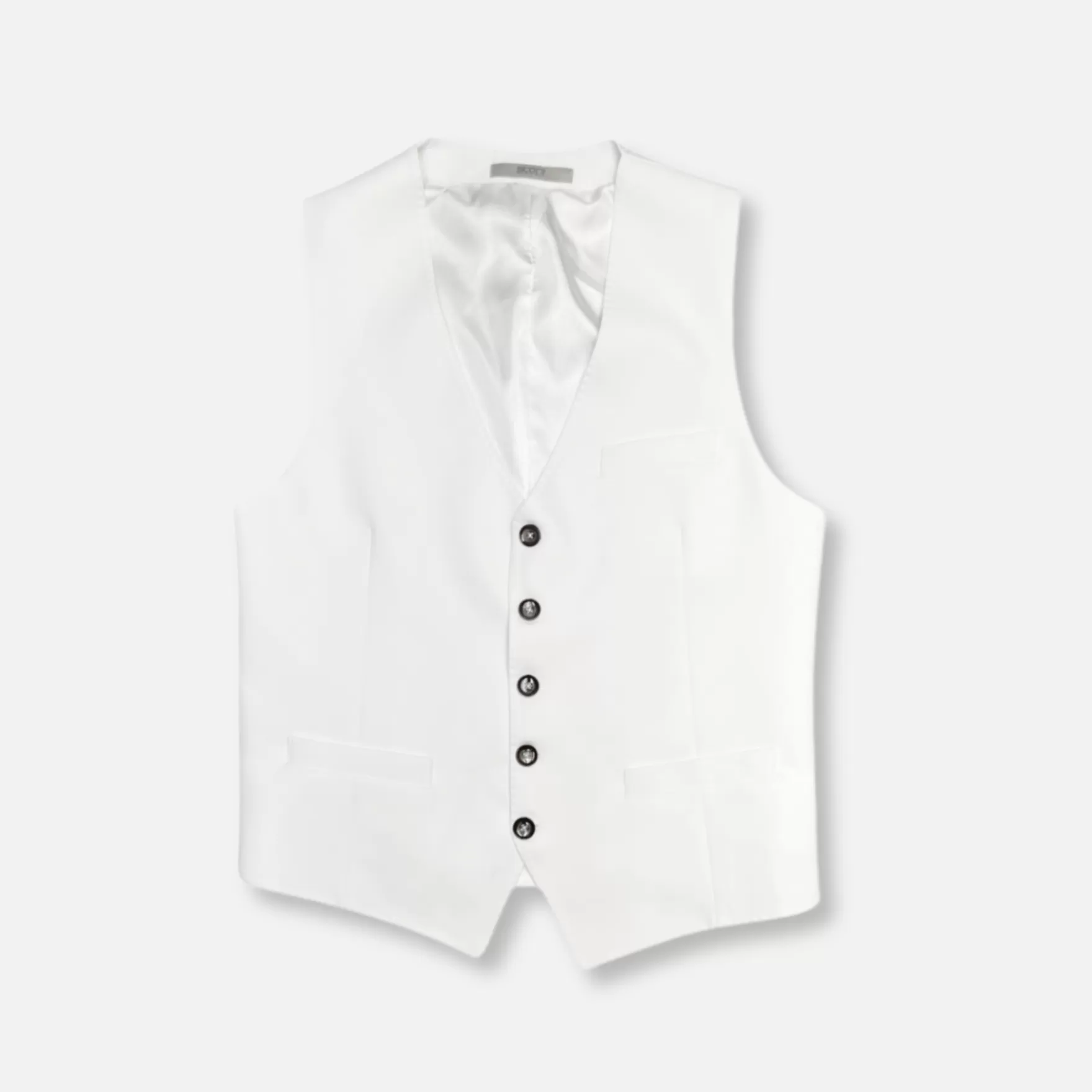 New Edition Fashion Vests-Sabatino Solid Vest White