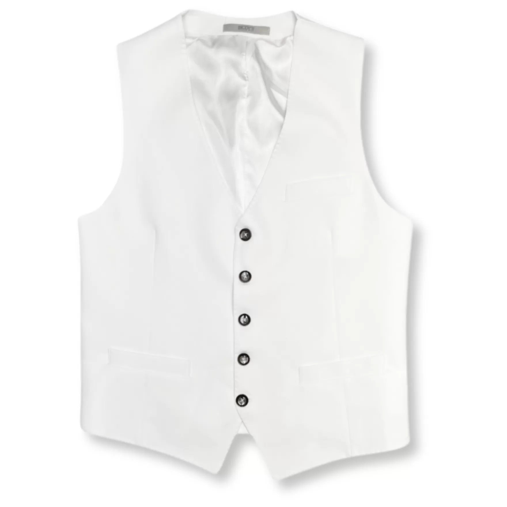 New Edition Fashion Vests-Sabatino Solid Vest White