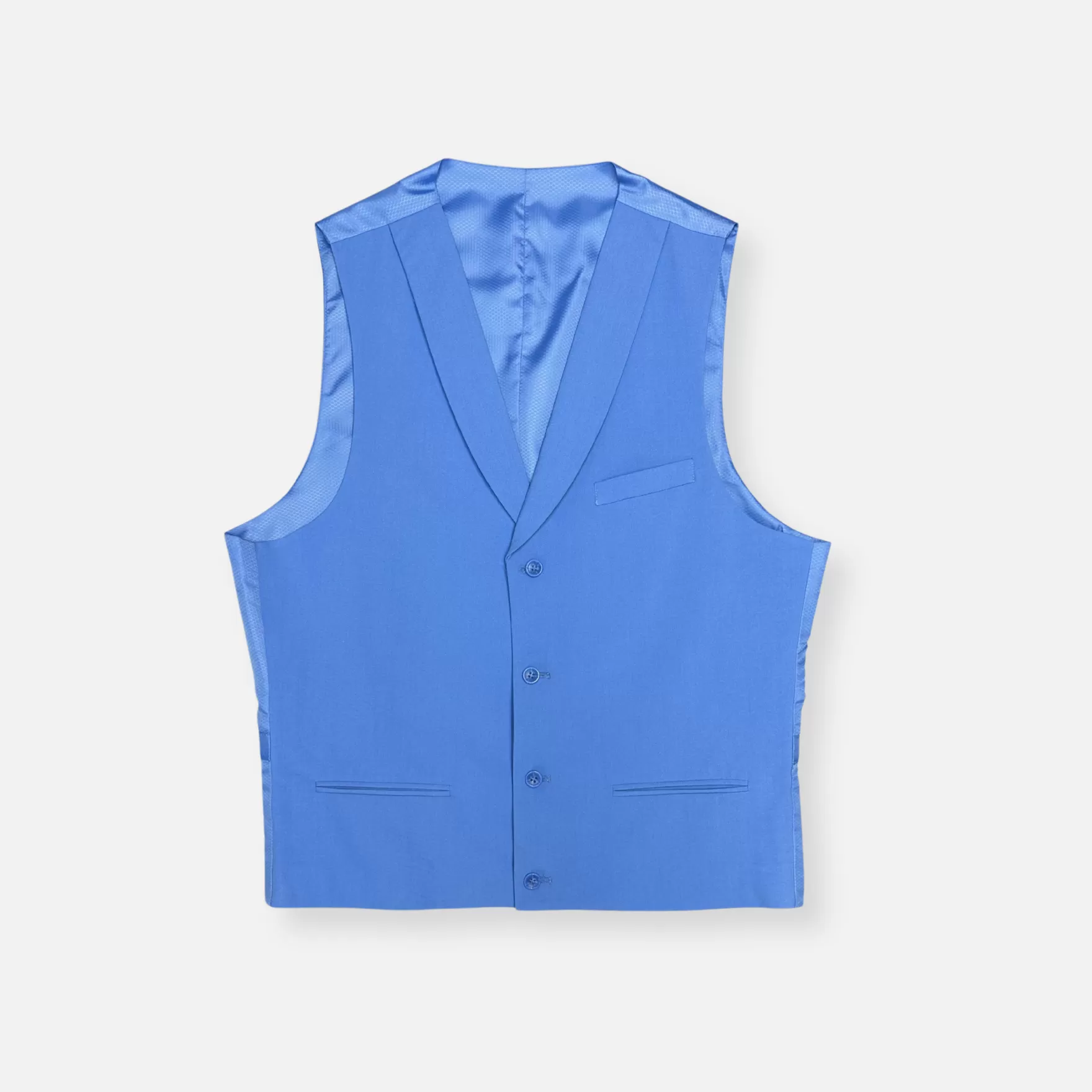 New Edition Fashion Vests-Sanders Shawl Collar Vest Caribbean Blue