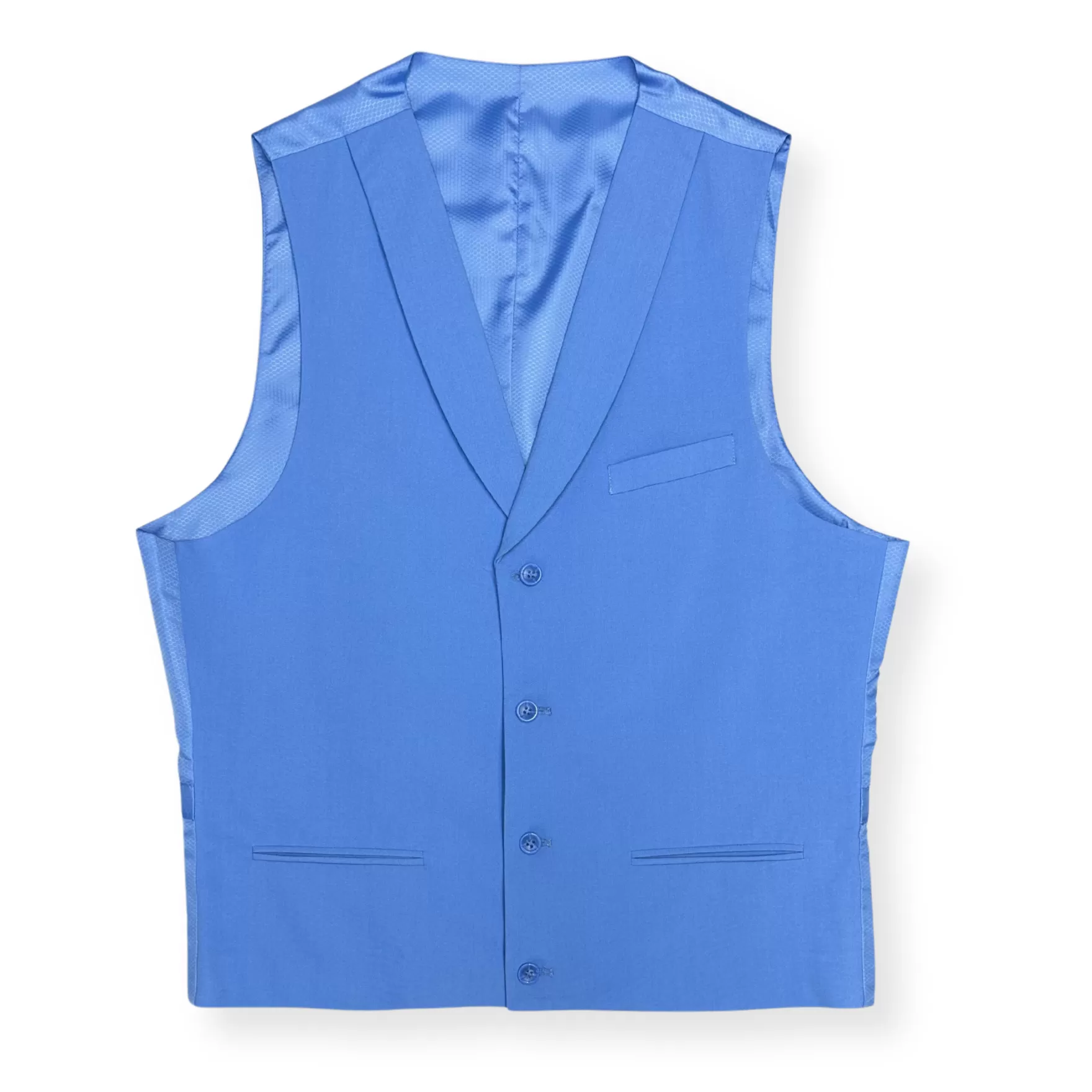 New Edition Fashion Vests-Sanders Shawl Collar Vest Caribbean Blue