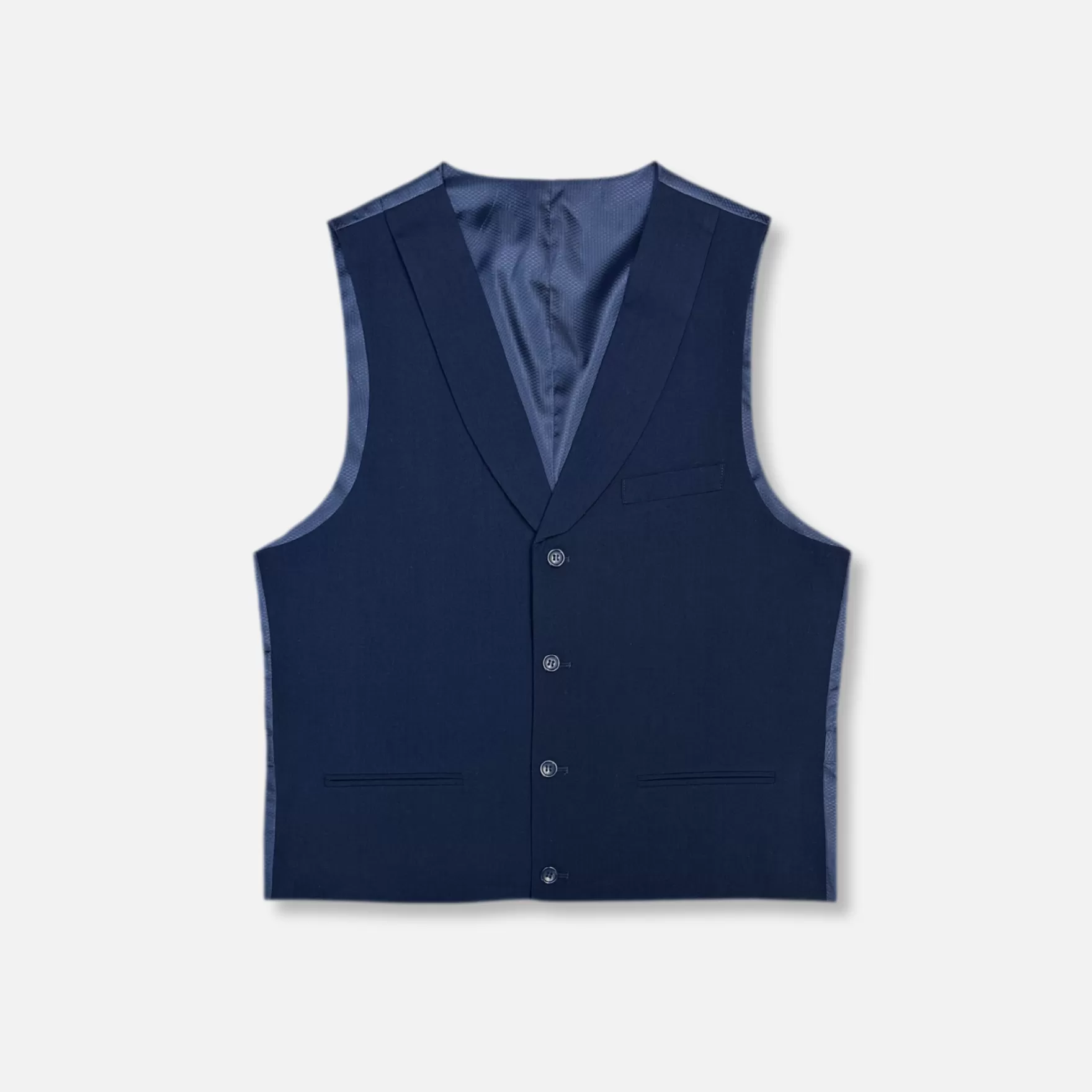 New Edition Fashion Vests-Sanders Shawl Collar Vest Navy