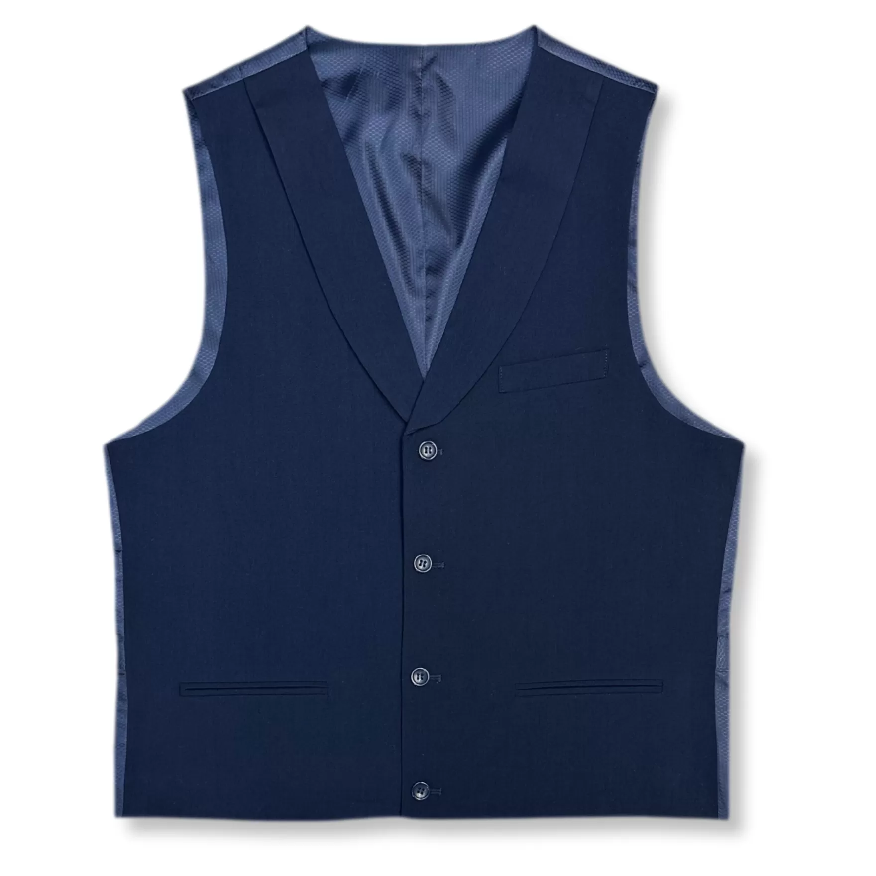 New Edition Fashion Vests-Sanders Shawl Collar Vest Navy