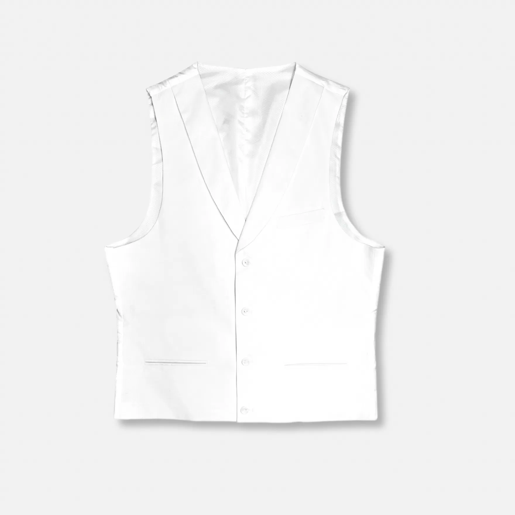 New Edition Fashion Vests-Sanders Shawl Collar Vest White