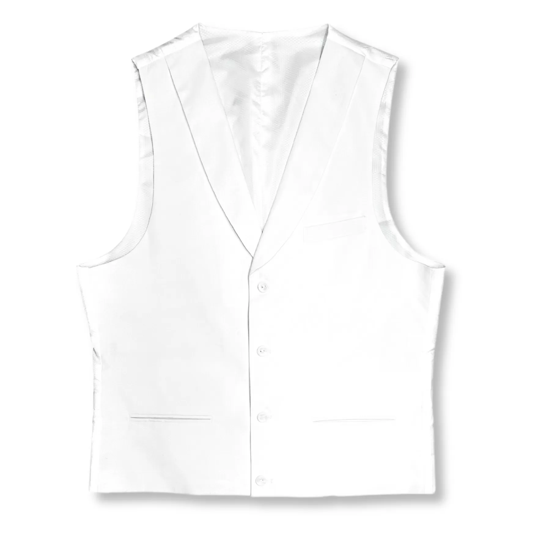 New Edition Fashion Vests-Sanders Shawl Collar Vest White