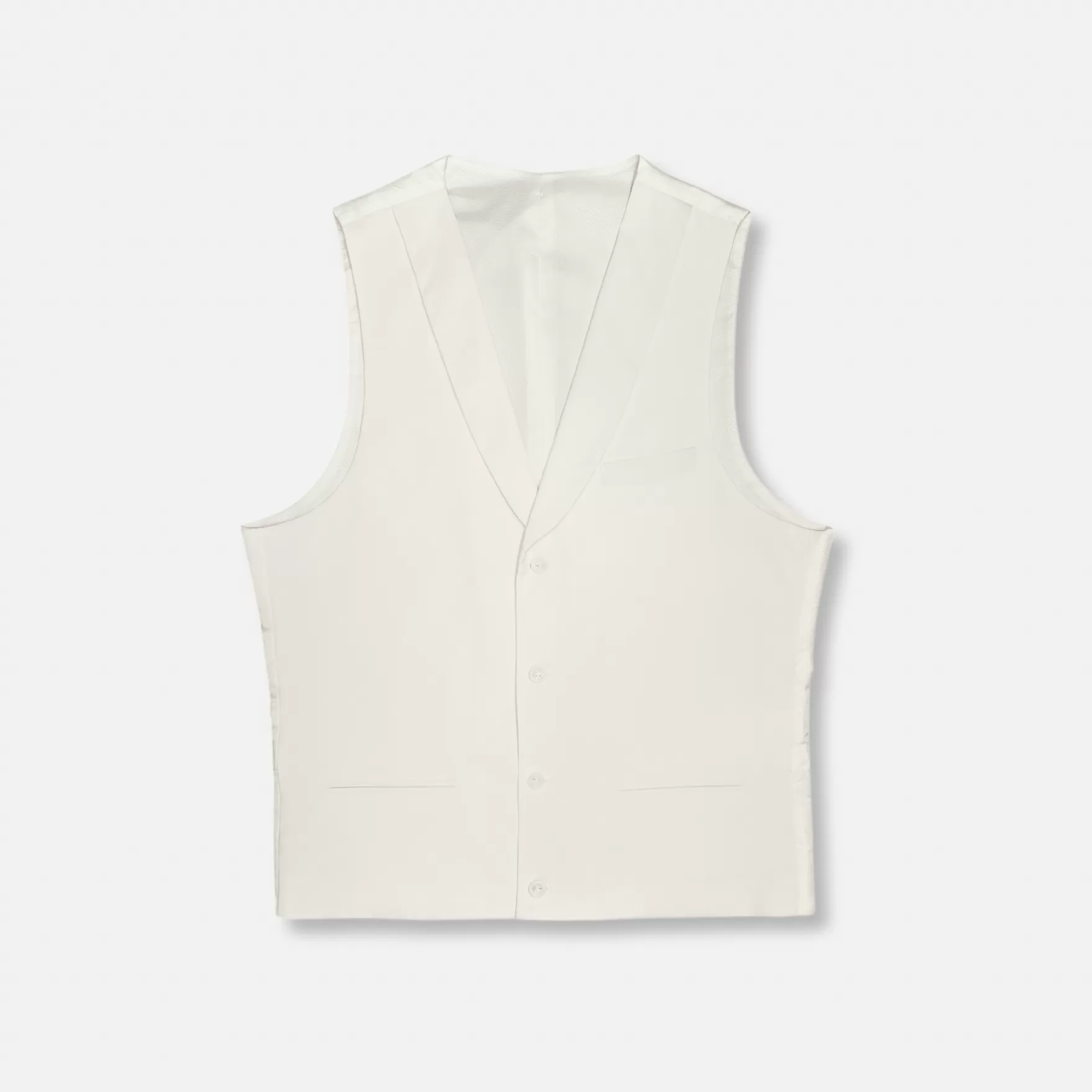 New Edition Fashion Vests-Sanders Shawl Collar Vest Cream