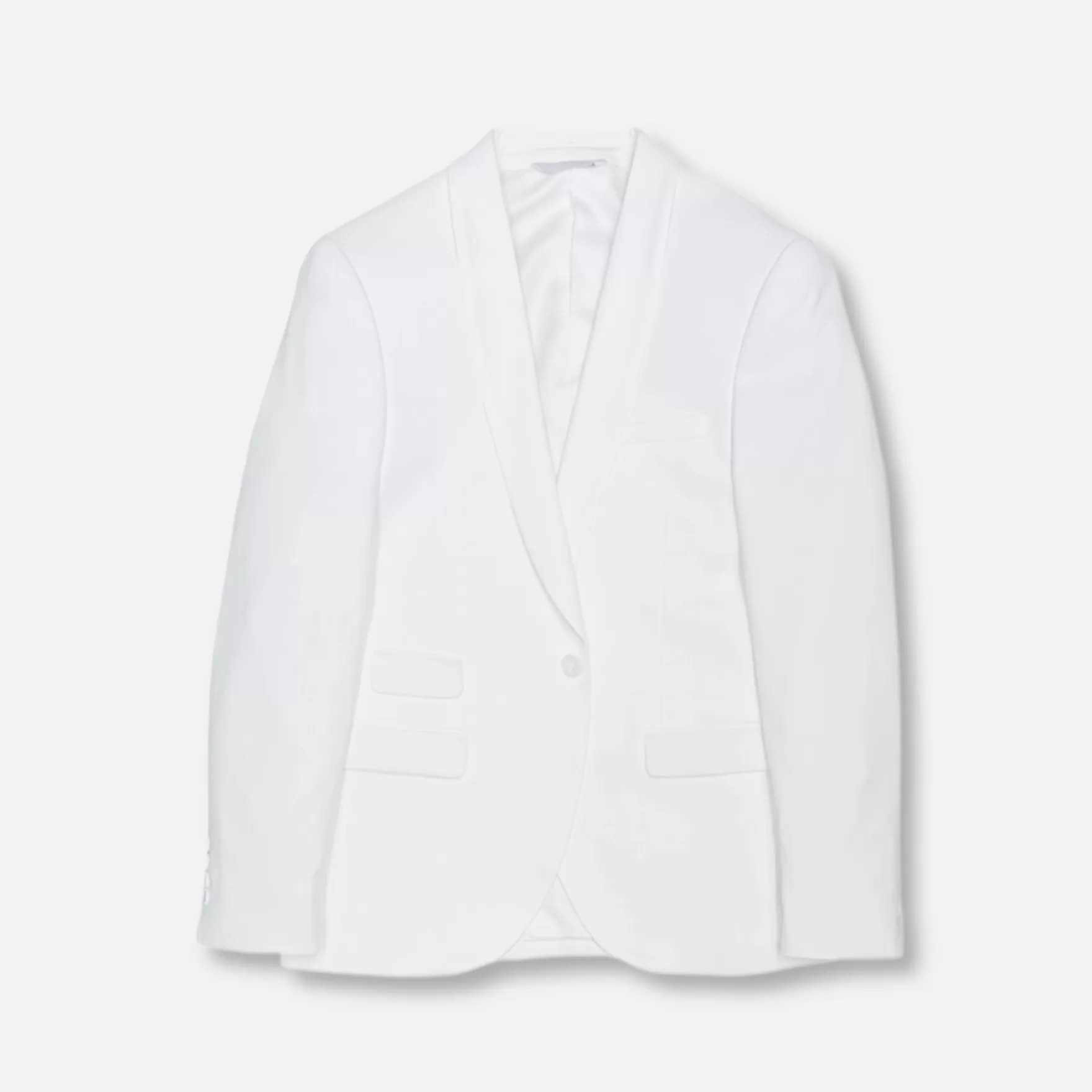 New Edition Fashion Suits-Santana Slim Fit Shawl Collar Suit White