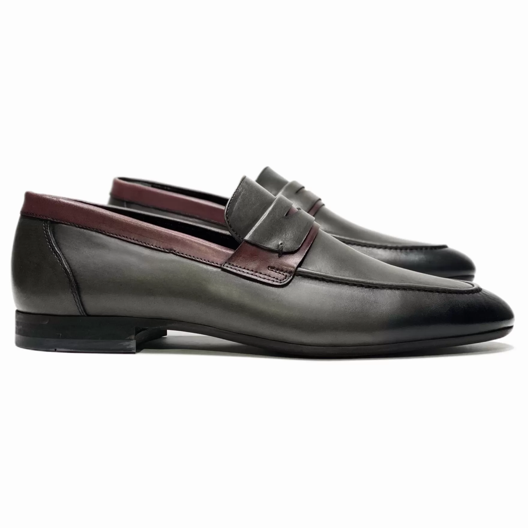 New Edition Fashion Casual Shoes | Formal Shoes-Santiago Penny Loafers Grey