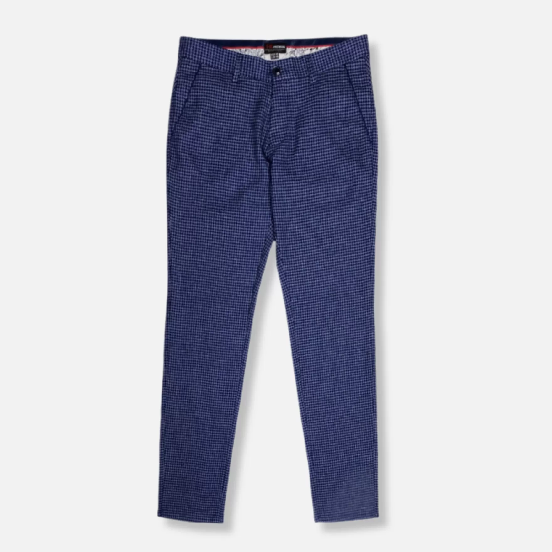 New Edition Fashion Pants-Santino Slim Fit Check Pants Royal