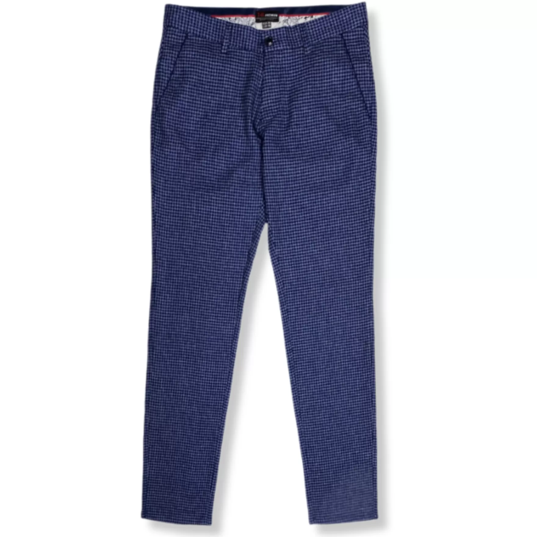 New Edition Fashion Pants-Santino Slim Fit Check Pants Royal