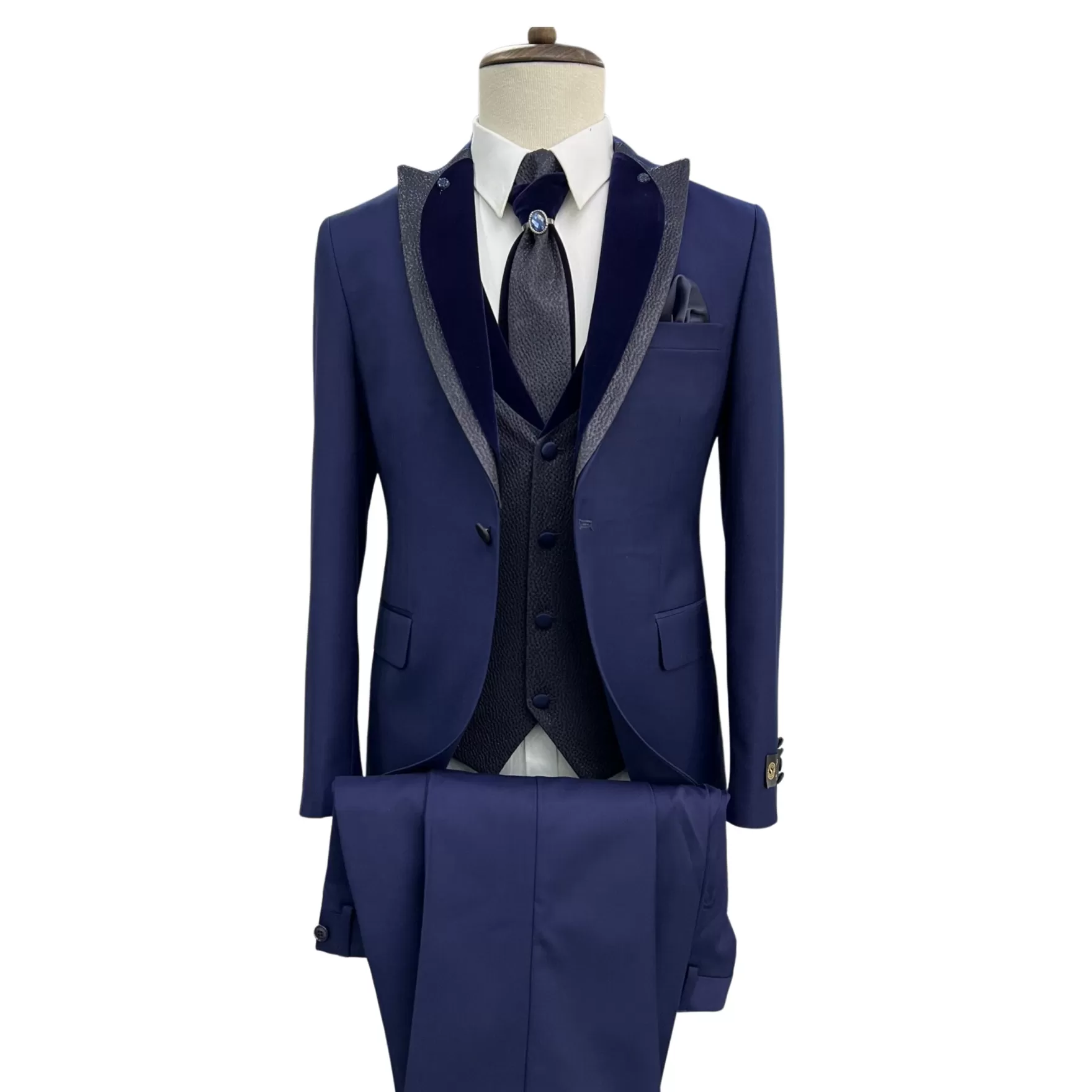 New Edition Fashion Suits | Tuxedos-Santucci Peak Lapel Tuxedo Navy