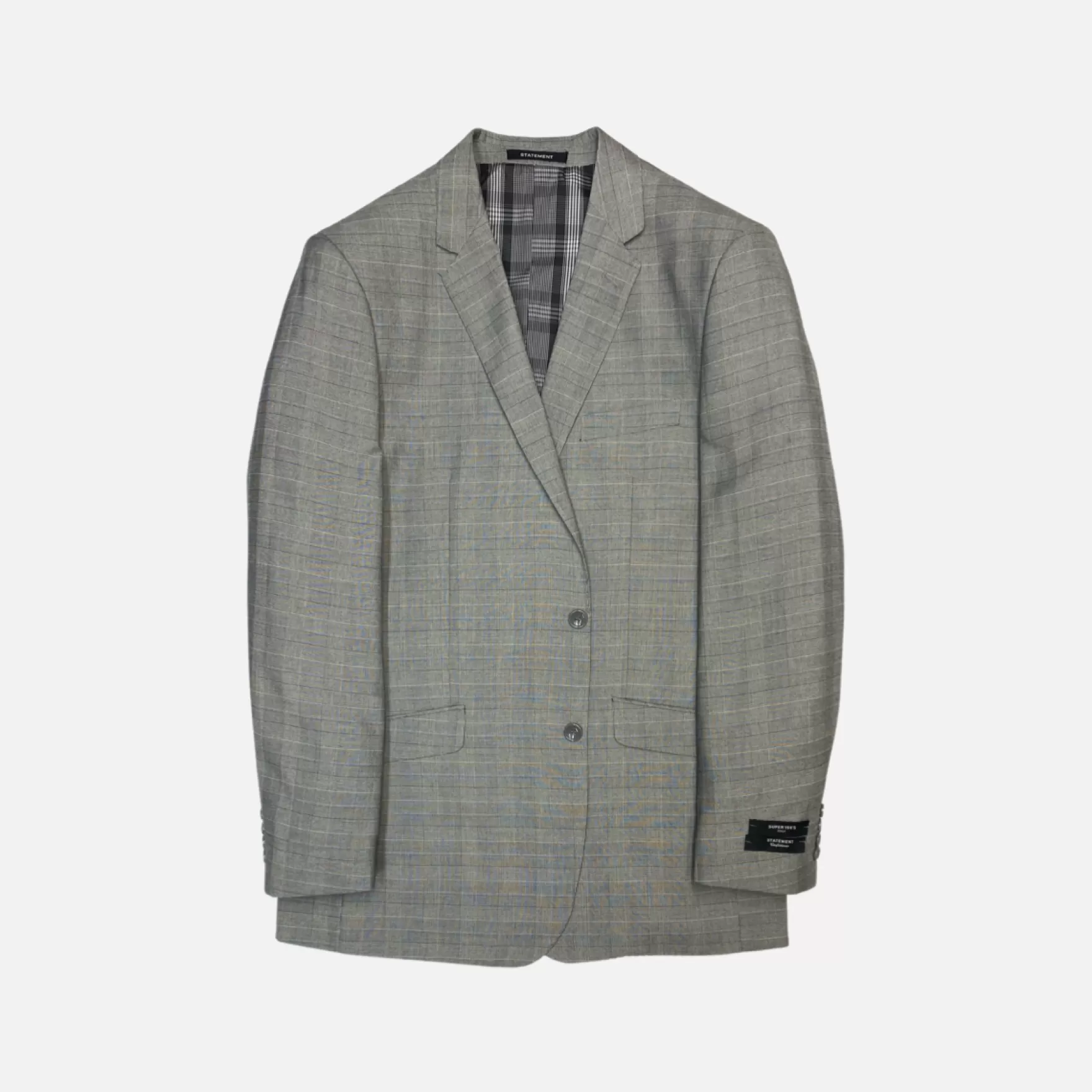 New Edition Fashion Suits-Saxton Plaid Suit Grey