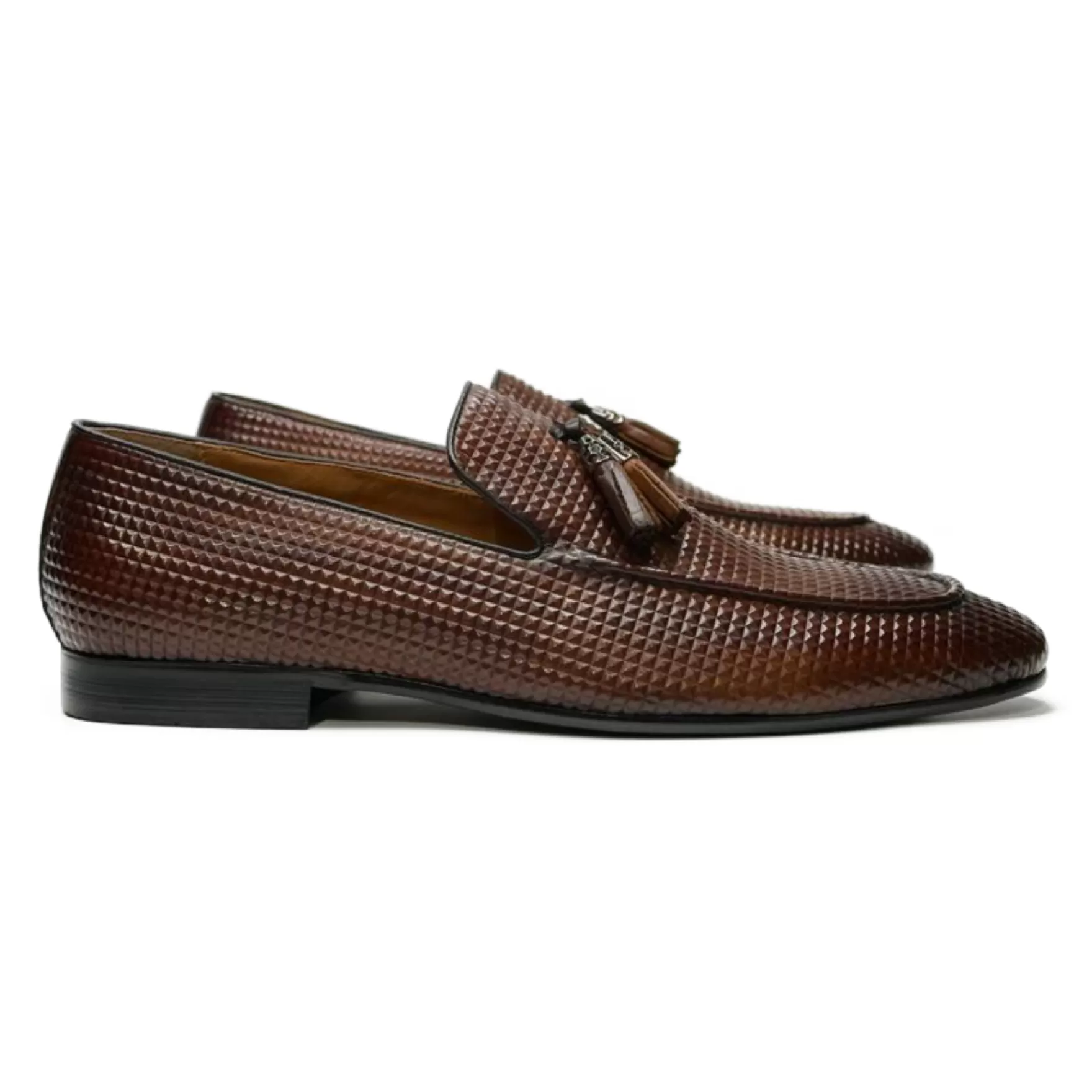 New Edition Fashion Formal Shoes | Loafers & Slip Ons-Skagway Textured Tassel Loafers Cognac