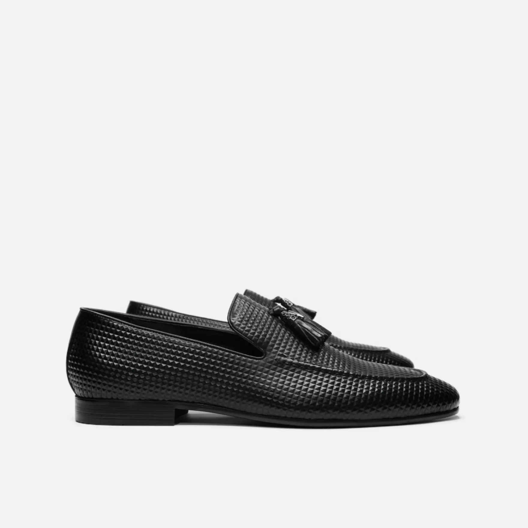 New Edition Fashion Formal Shoes | Loafers & Slip Ons-Skagway Textured Tassel Loafers Black