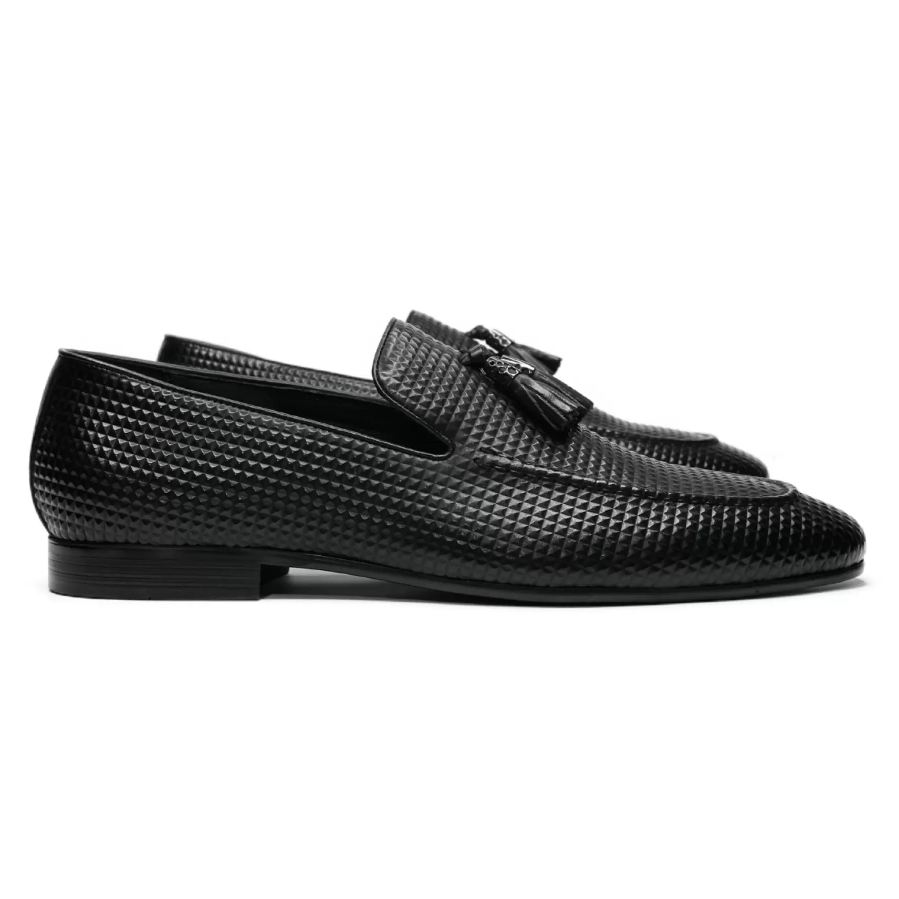 New Edition Fashion Formal Shoes | Loafers & Slip Ons-Skagway Textured Tassel Loafers Black