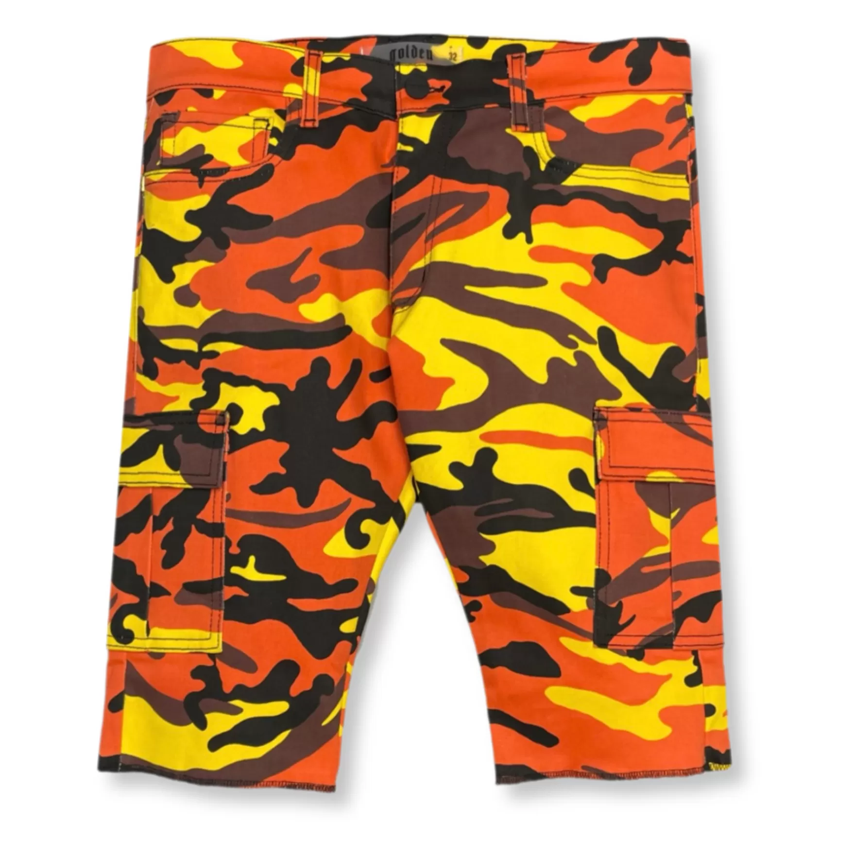 New Edition Fashion Pants | Shorts-Stealth Cargo Summer Shorts Orange Camo