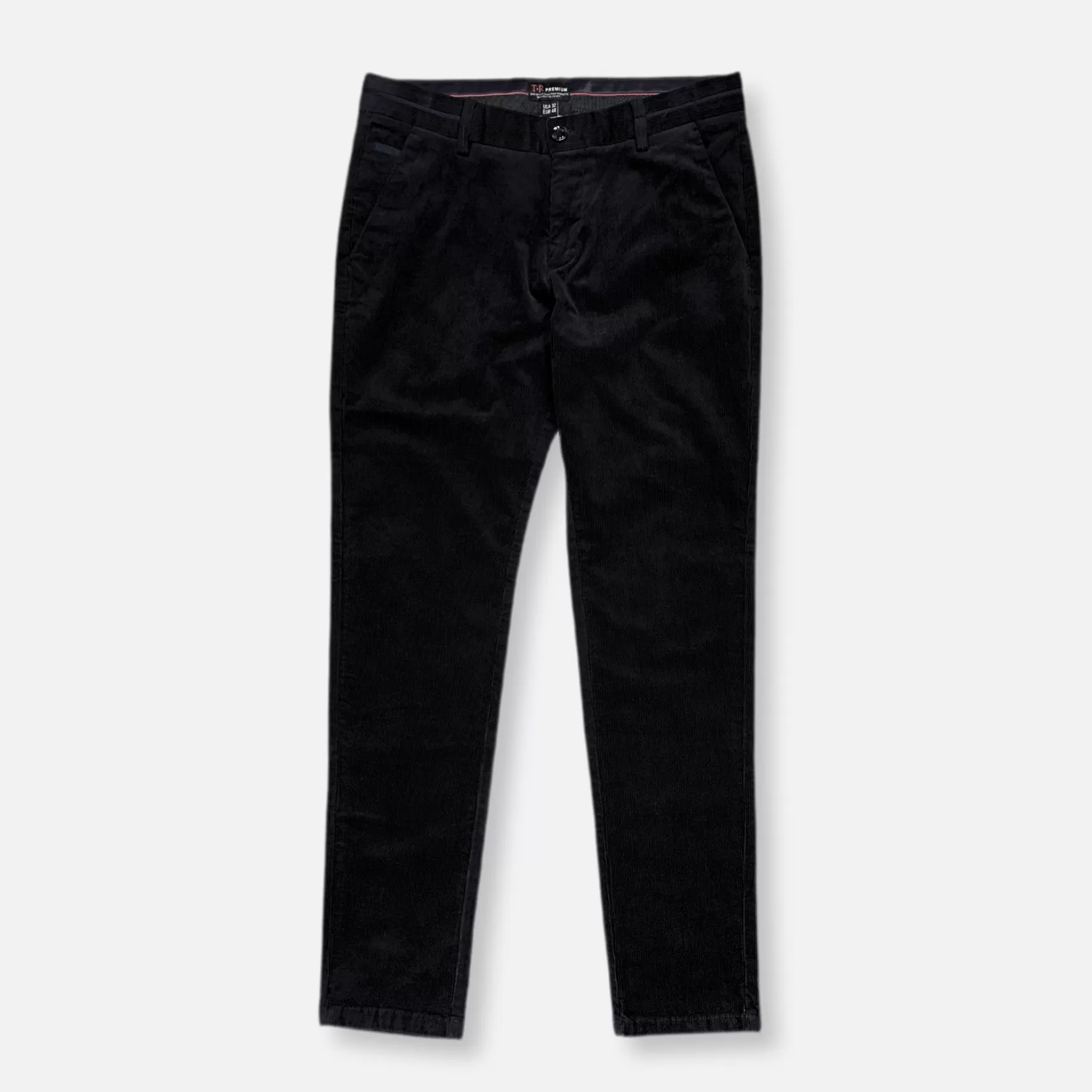 New Edition Fashion Pants-Stefan Slim Fit Corduroy Pants Black