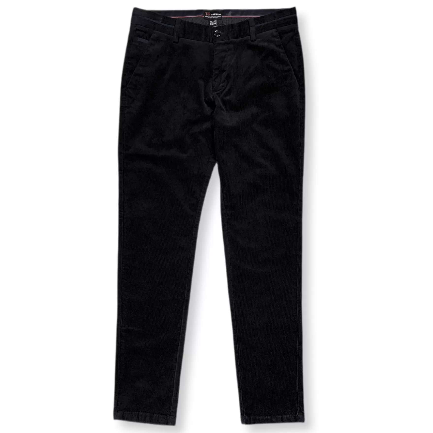 New Edition Fashion Pants-Stefan Slim Fit Corduroy Pants Black