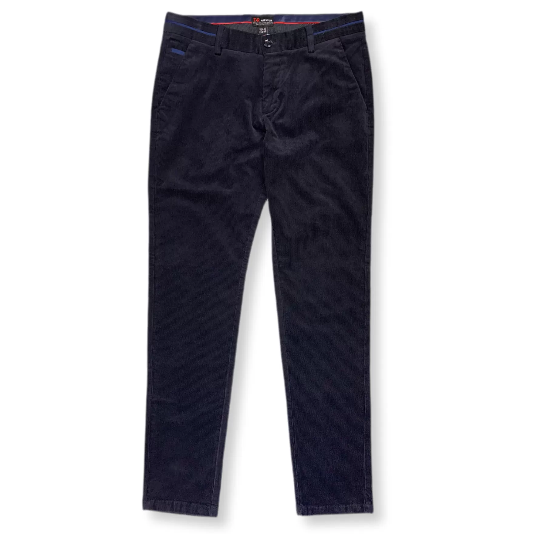 New Edition Fashion Pants-Stefan Slim Fit Corduroy Pants Navy