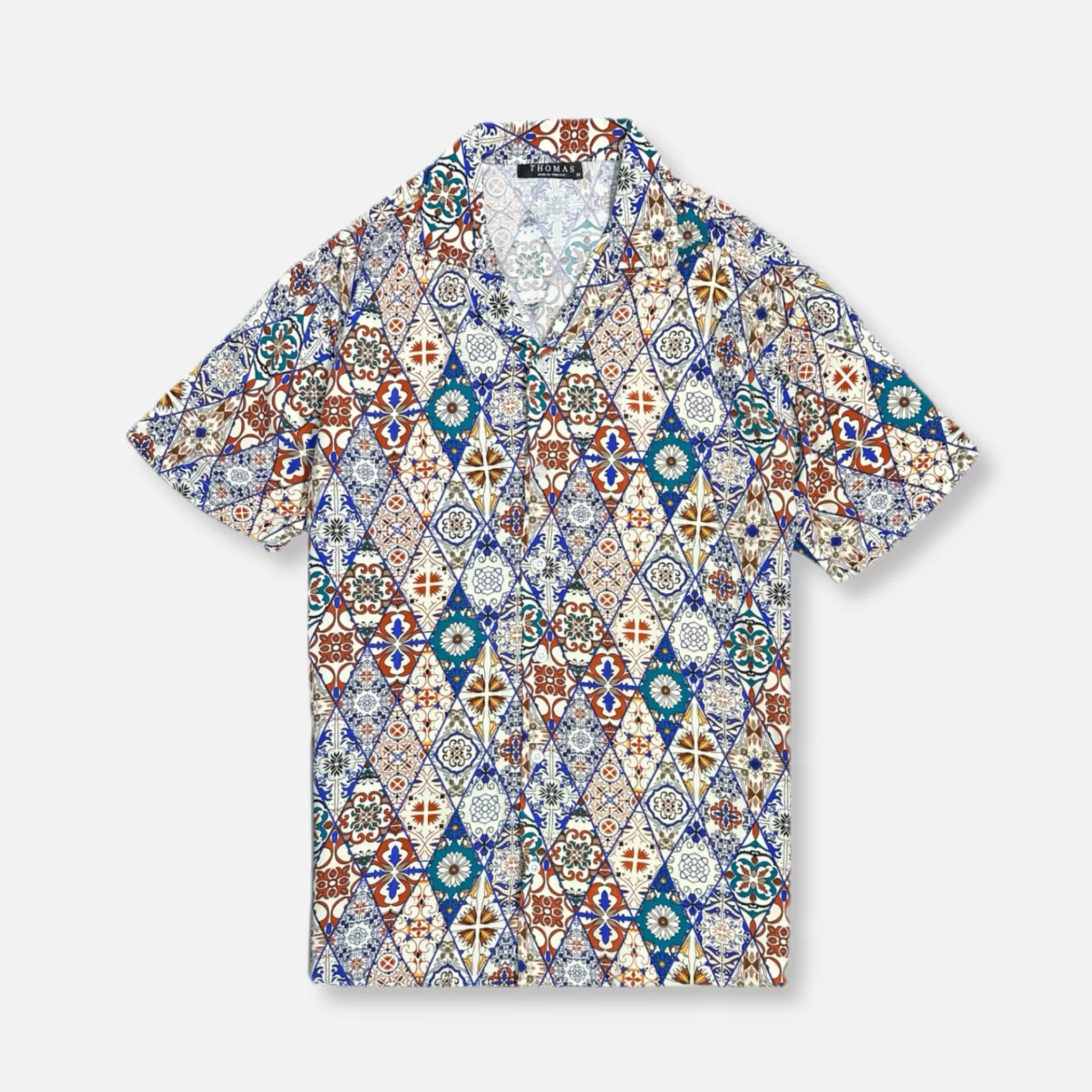 New Edition Fashion Button Downs-Taborn Tropical Revere Collar Shirt Ecru