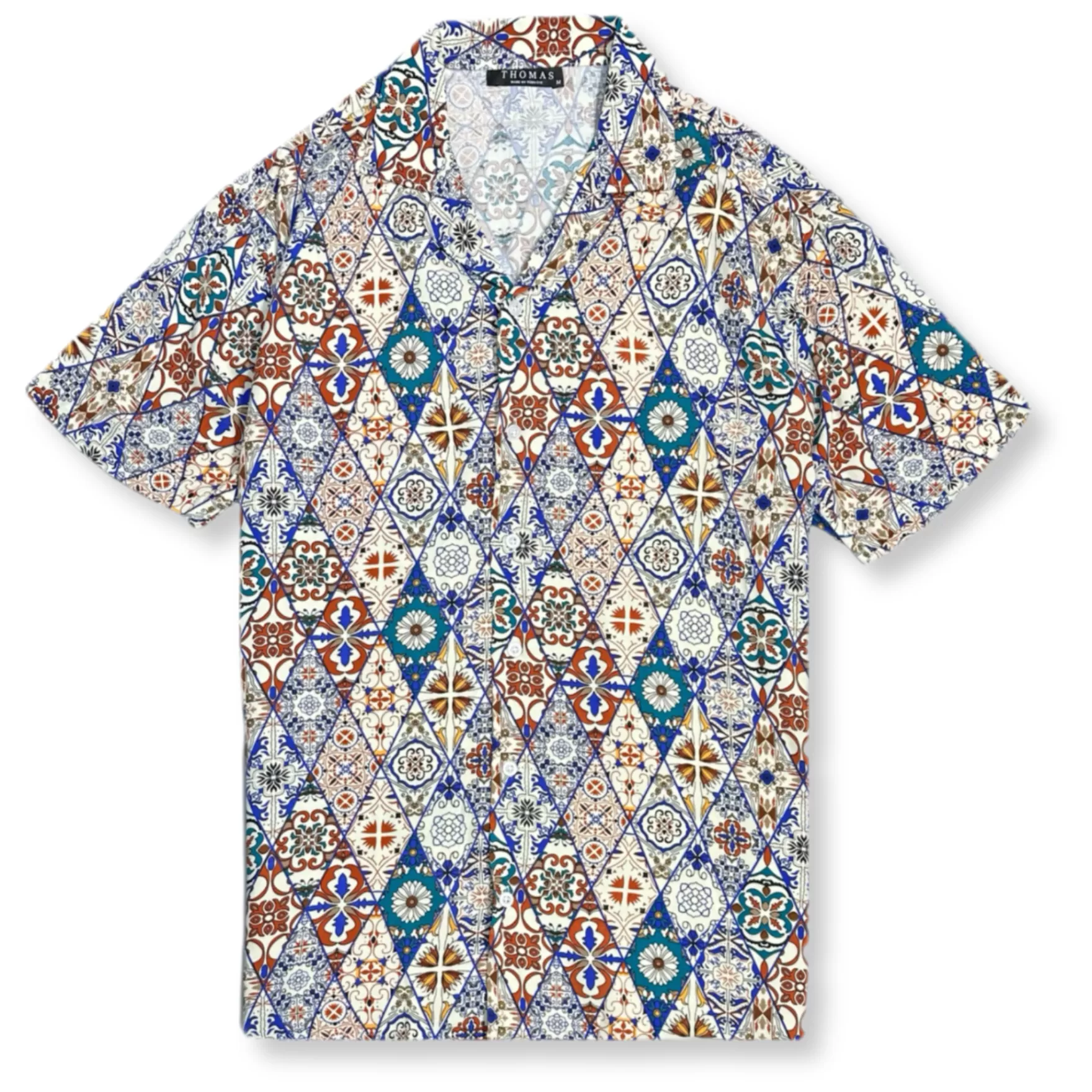 New Edition Fashion Button Downs-Taborn Tropical Revere Collar Shirt Ecru