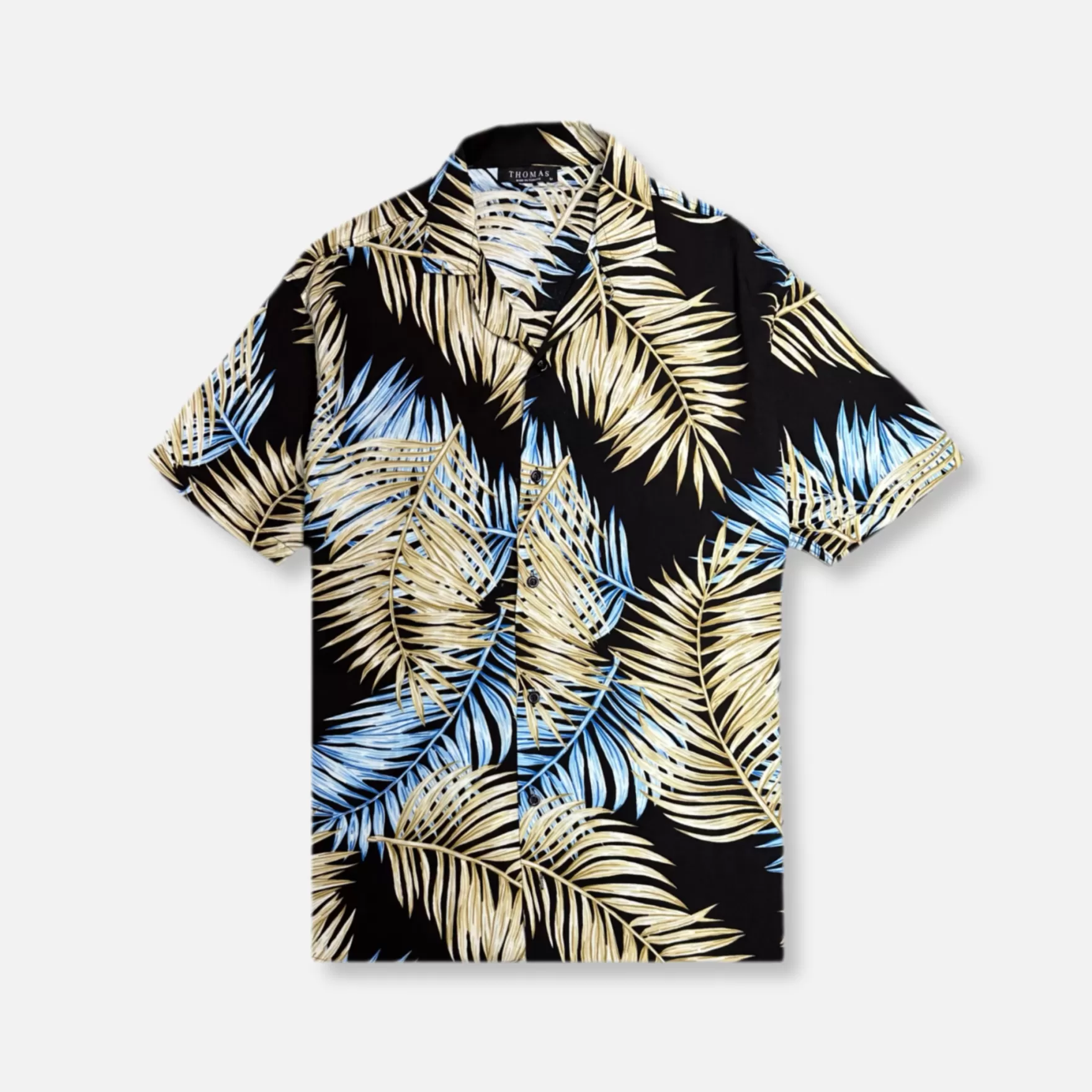 New Edition Fashion Button Downs-Tadlock Tropical Resort Revere Collar Shirt Blue