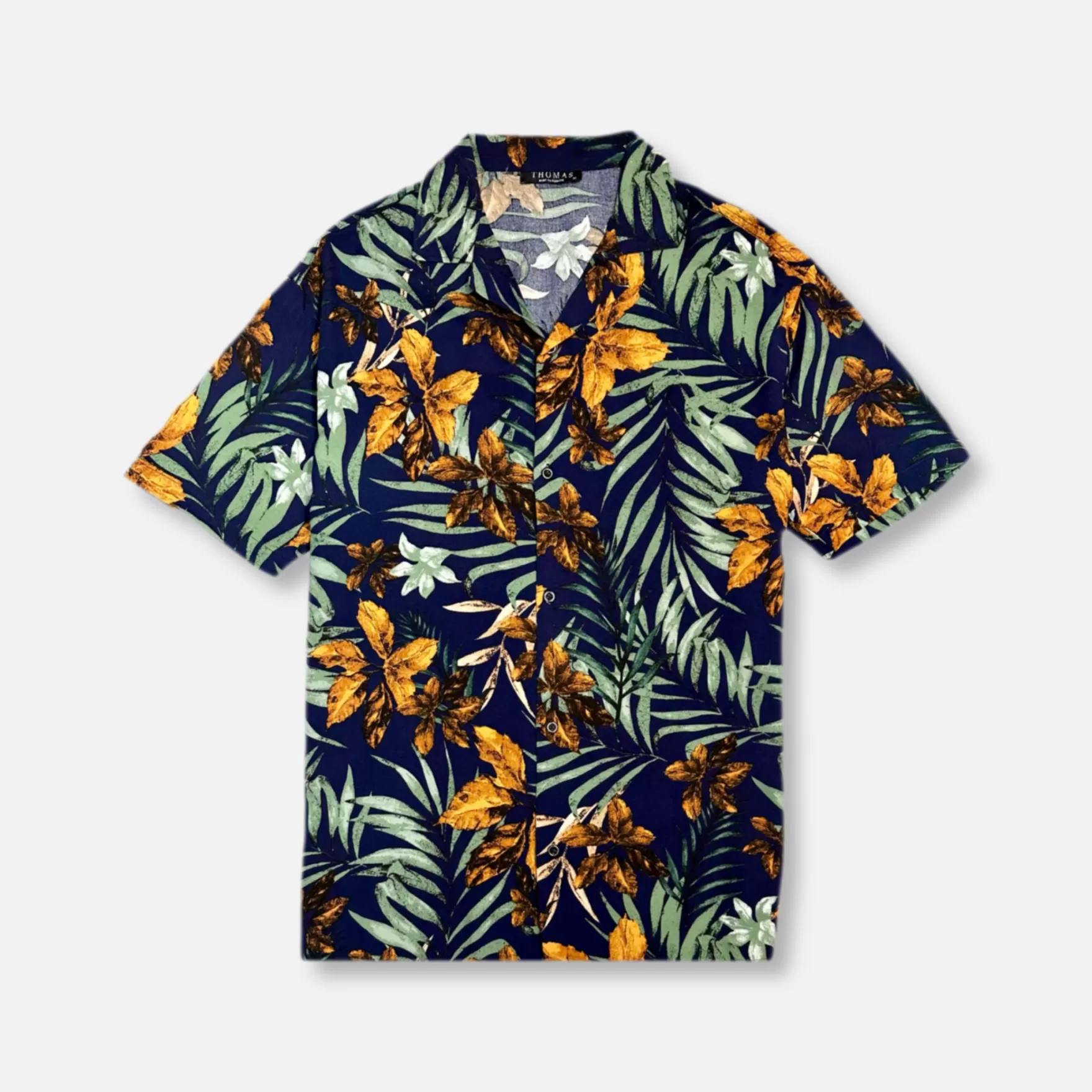 New Edition Fashion Button Downs-Takara Tropical Resort Revere Collar Shirt Navy